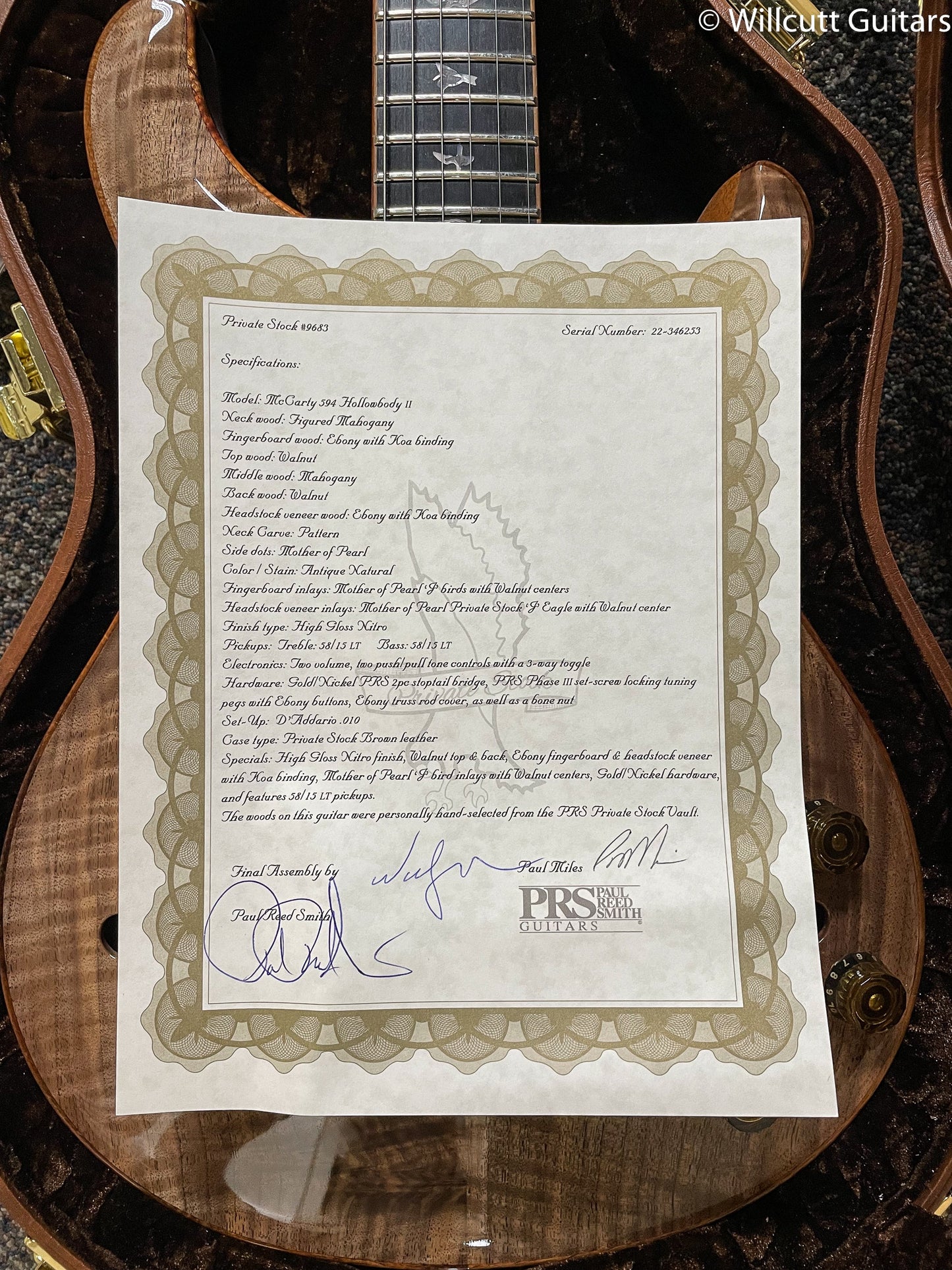 PRS Private Stock 9683 McCarty 594 Hollowbody II Walnut (253)