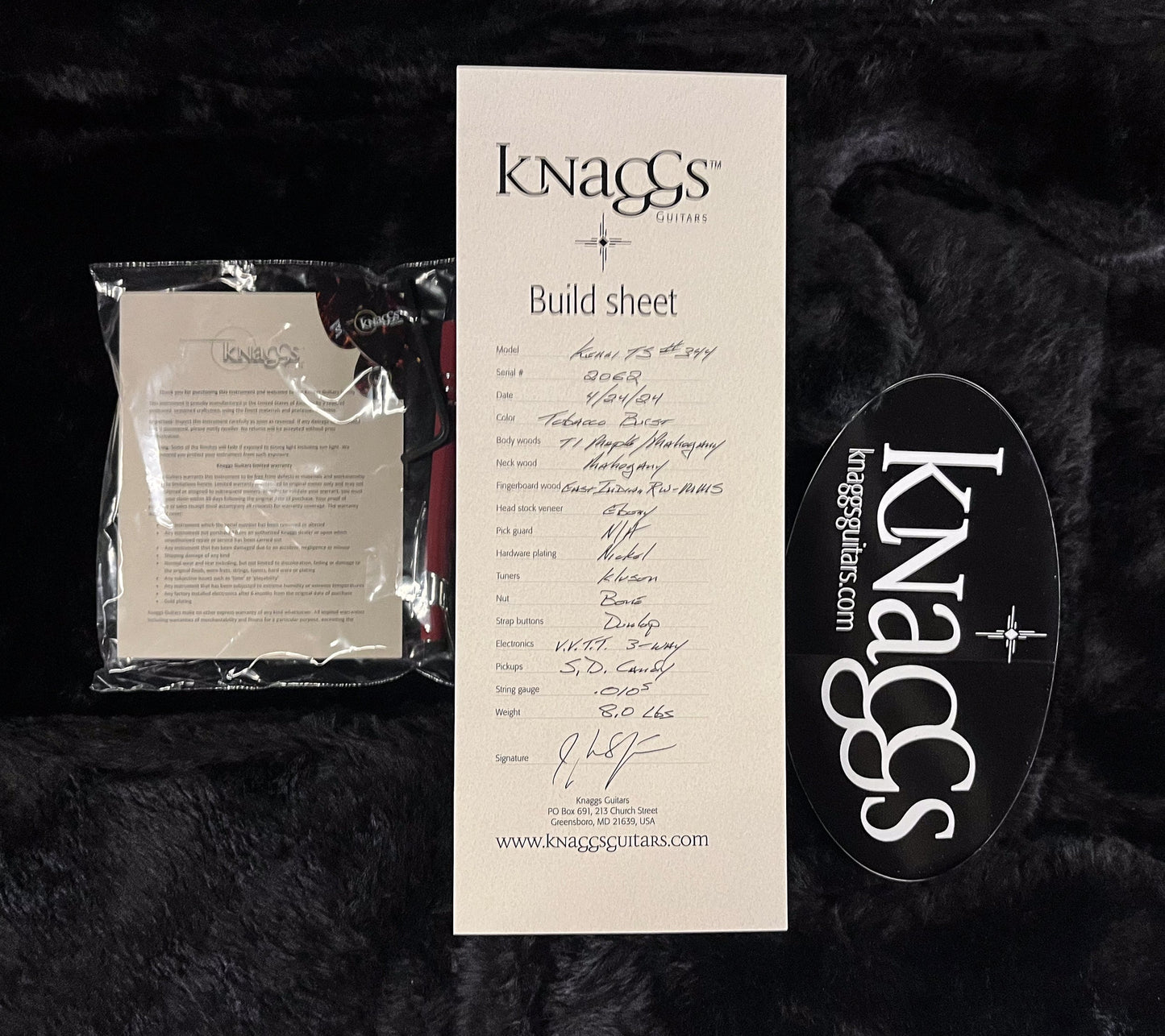 Knaggs Eric Steckel Kenai T/S TobaccoBurst Tier 1 Top (062)