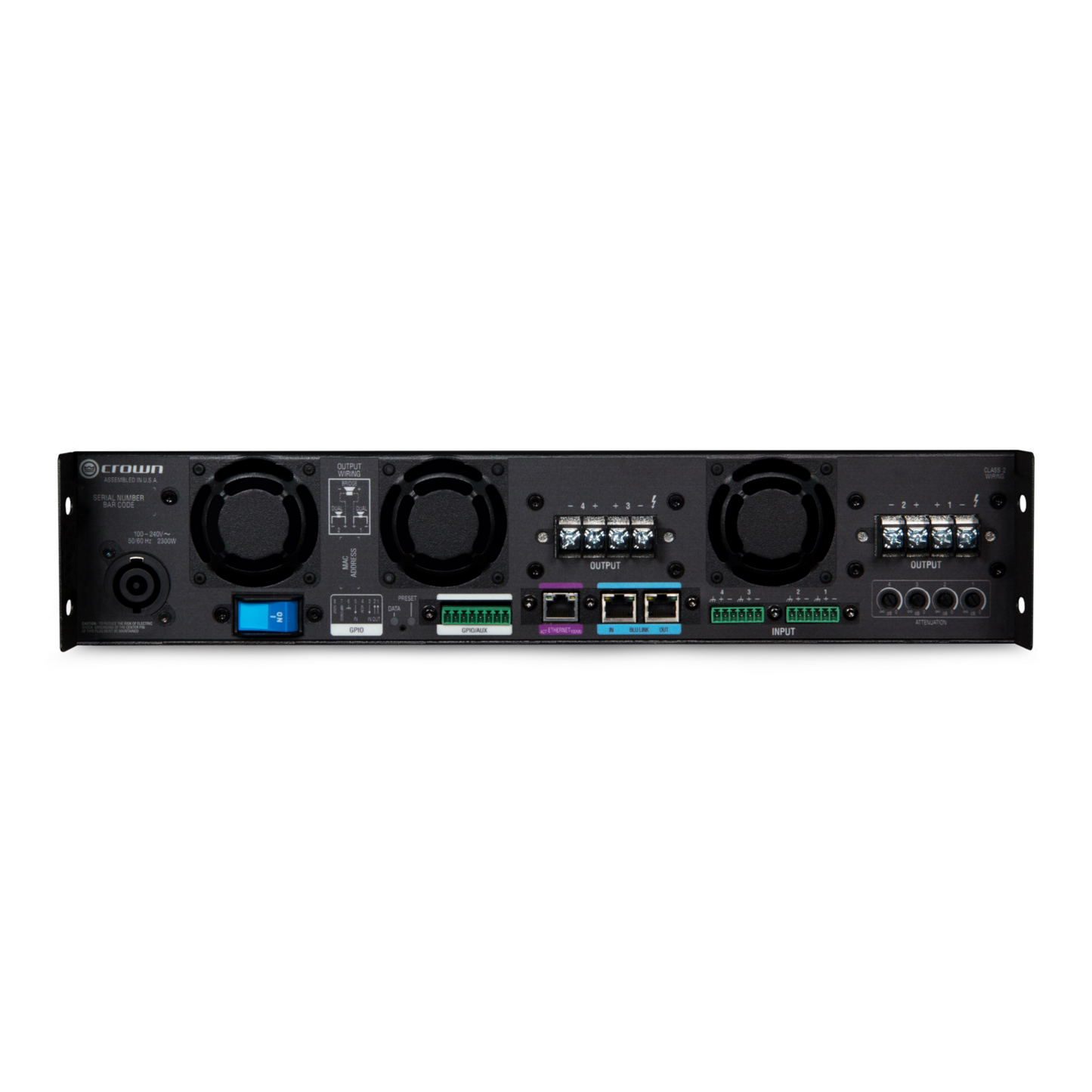 Crown DCI 4|2400N 2,400-Watt 4-Channel Networked 70V Power Amplifier
