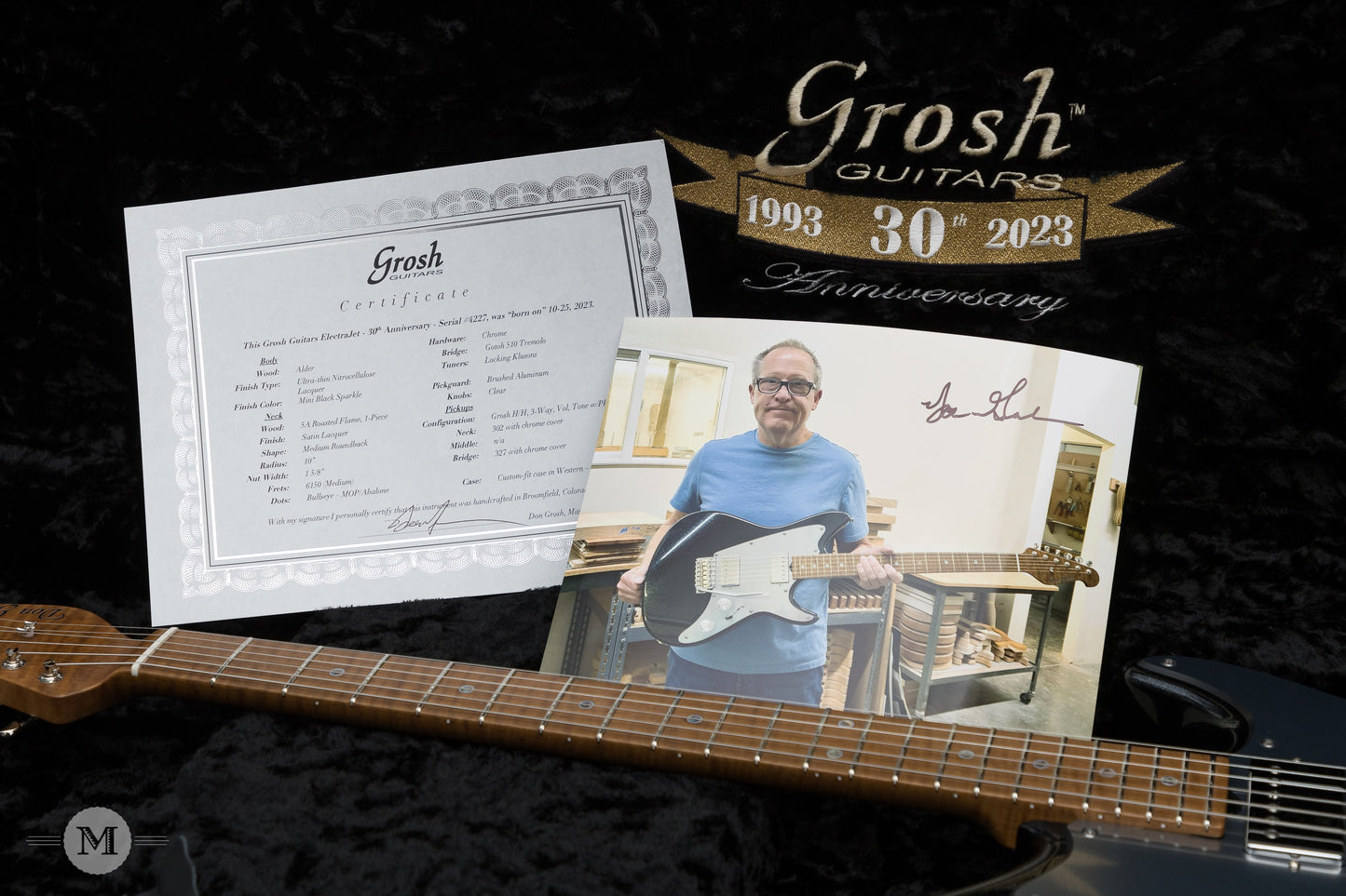 Don Grosh Electric Guitars - ElectraJet Custom - Black Mini Sparkle - 30th Anniversary
