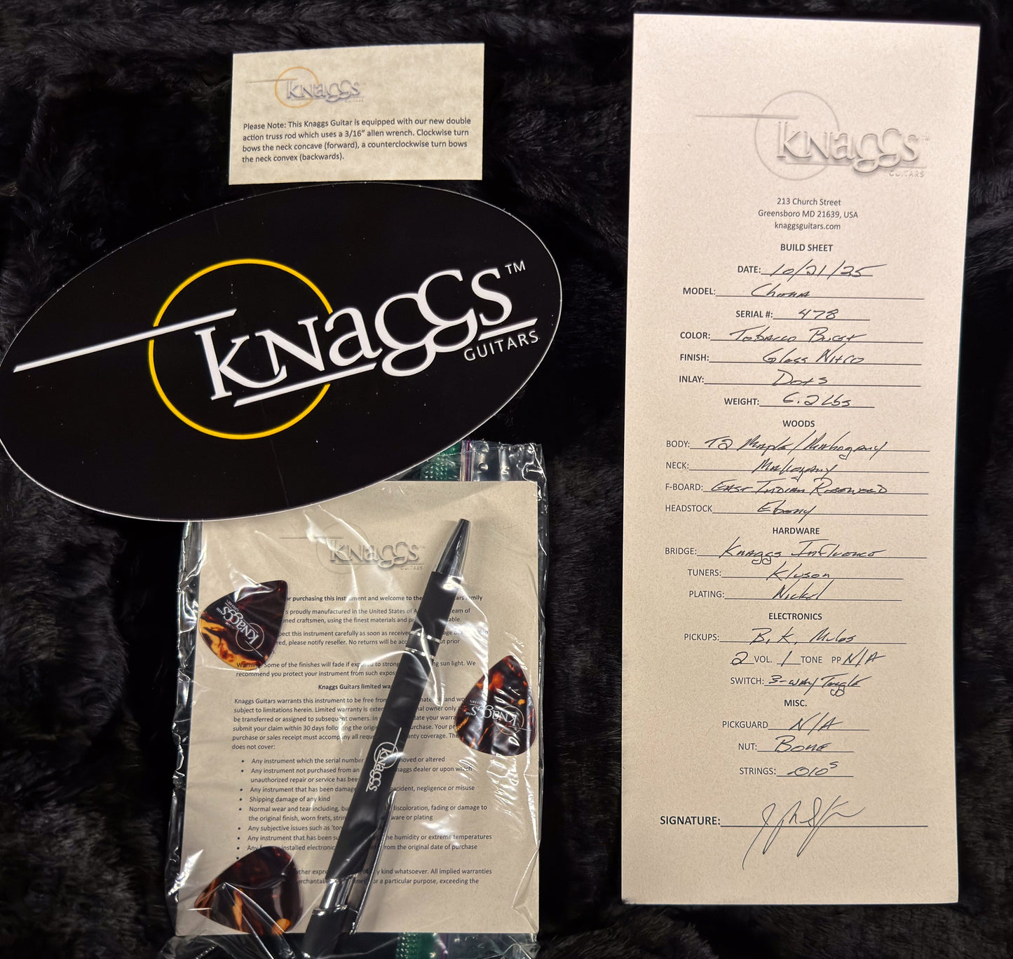 Knaggs Influence Chena Tobacco SunBurst w/T2 Maple Top (478)