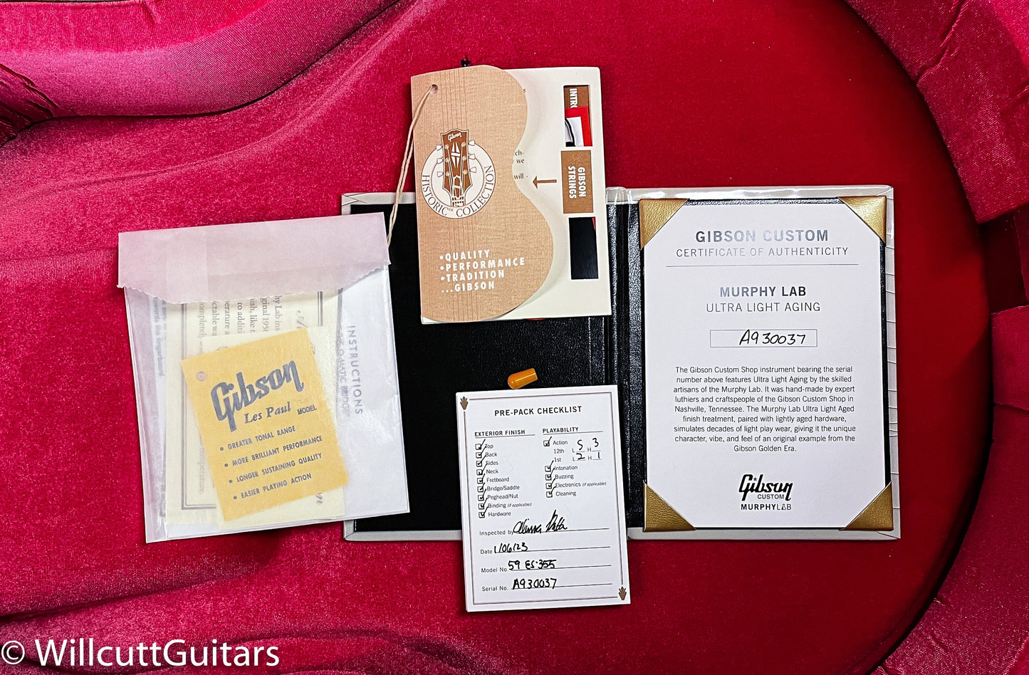 Gibson Custom Shop 1959 ES-355 Reissue Stop Bar Murphy Lab Ultra Light Aged Ebony (037)