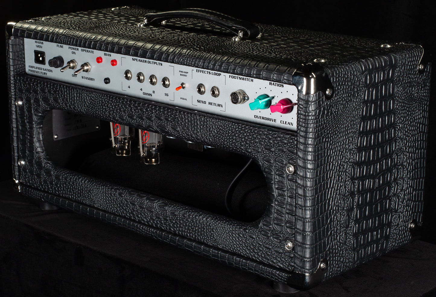 Amplified Nation Phoenix Fury 50w Head Black Croc/Black Cloth (188)