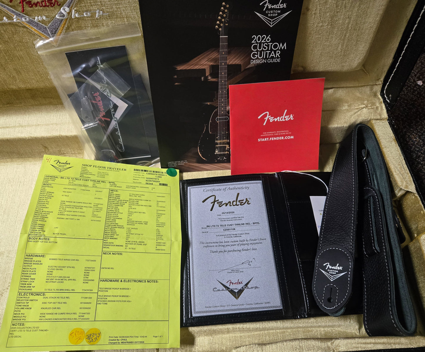 Fender Custom Shop LTD 1972 Telecaster Custom Thinline Relic Black Pearl (108)