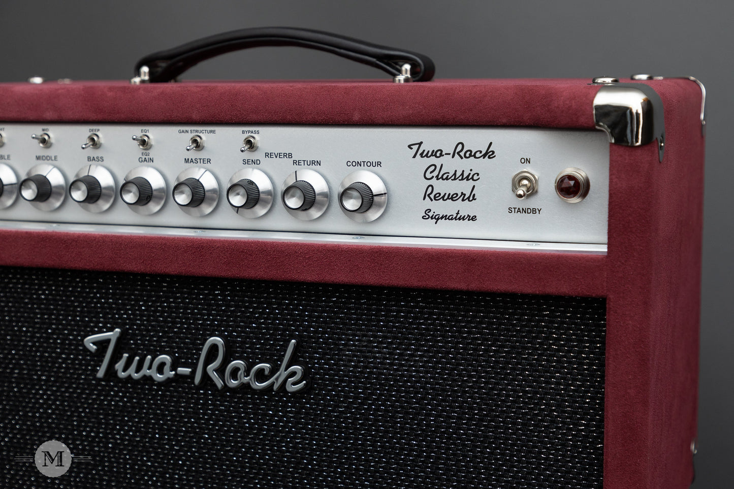 Two-Rock Amplifiers - Classic Reverb Signature 40/20 Watt Head - Silver Chassis - Burgundy Suede w/Black Sparkle Matrix Grillcloth w/Matching 2x12" Cabinet