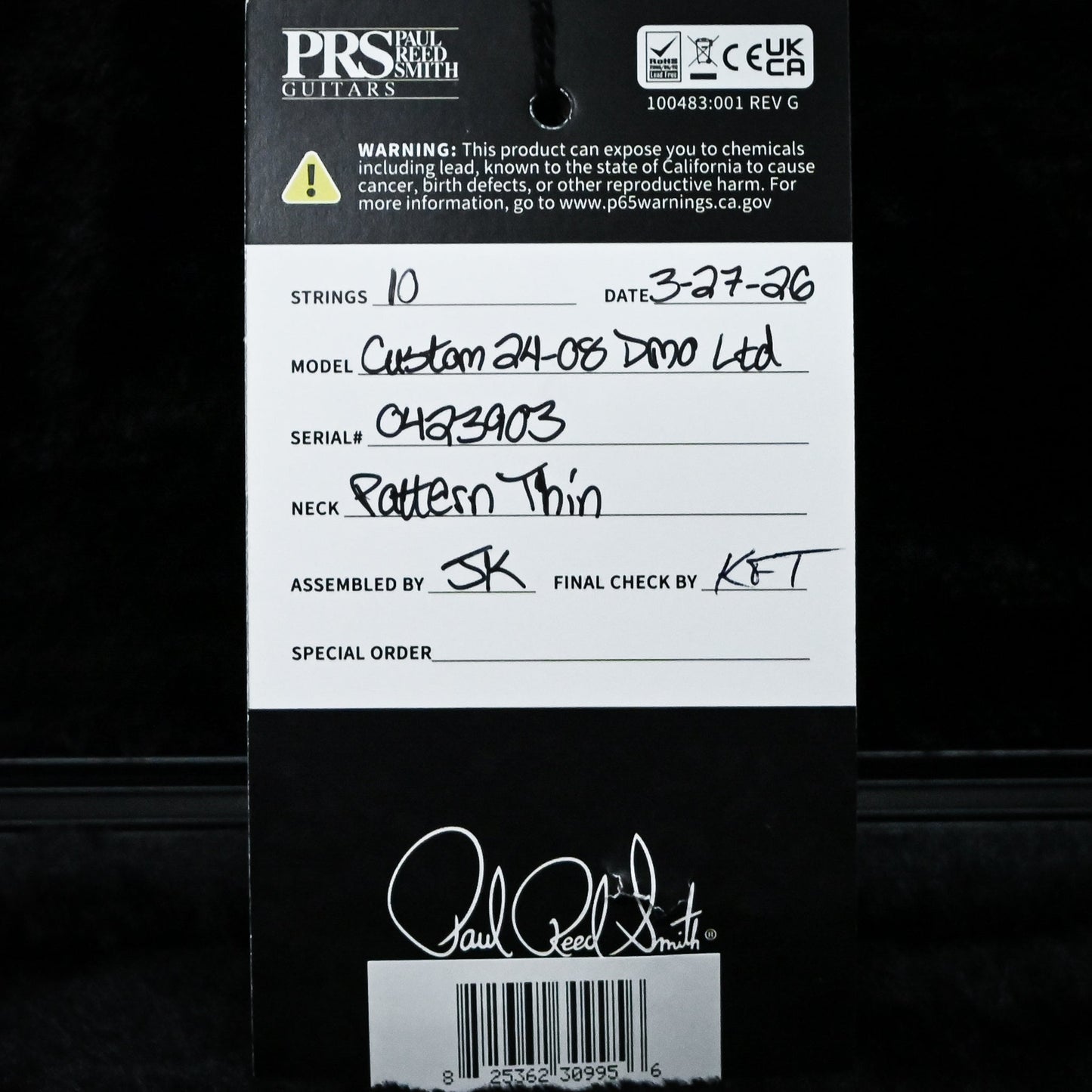 PRS Custom 24-08 w/ 10-Top, Flame Maple Neck, & DMO Pickups Electric Guitar- Custom Color 2026 (0423903)