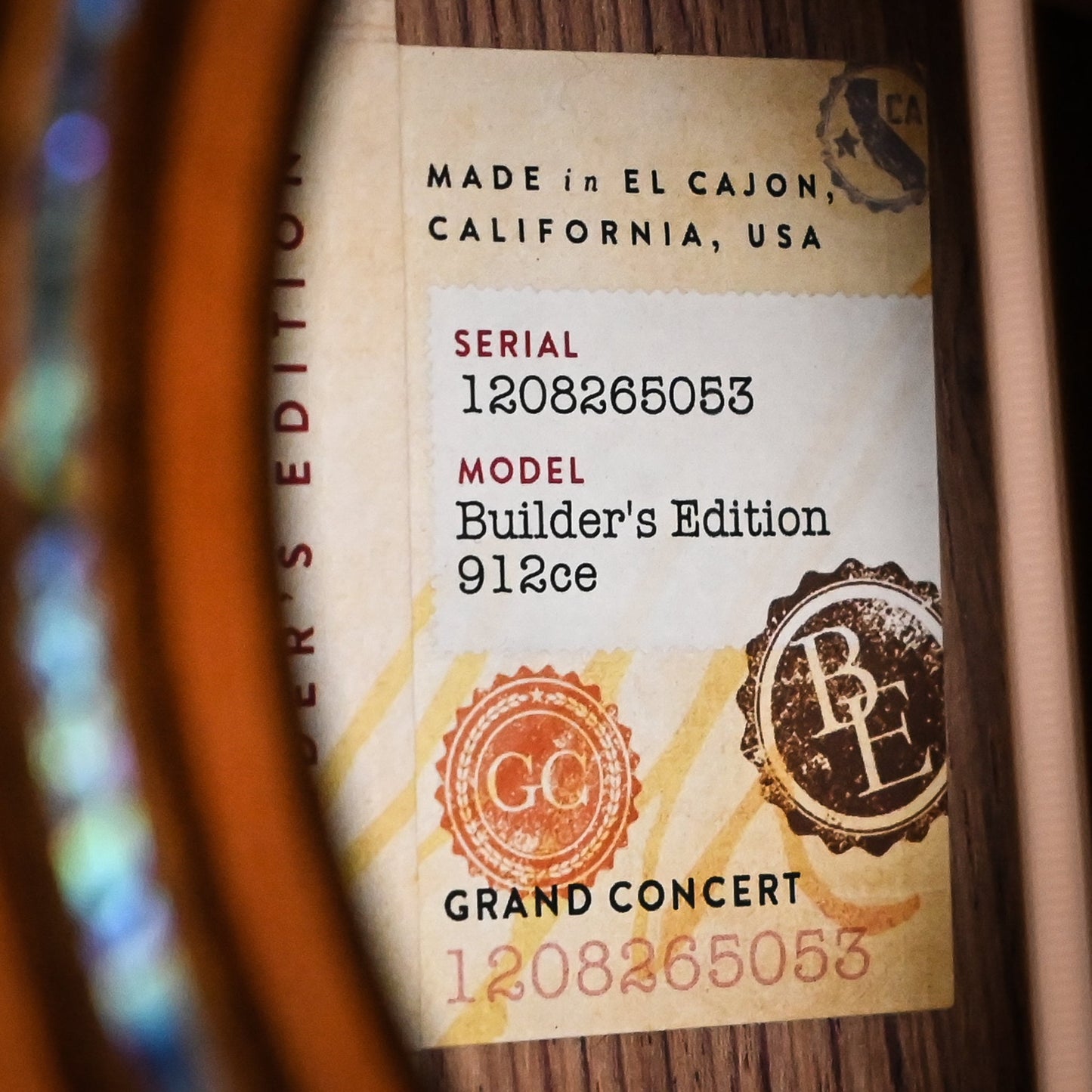Taylor Builder's Edition 912ce w/ Lutz Spruce Top & Indian Rosewood Back and Sides- Kona Edgeburst 2025 (1208265053)