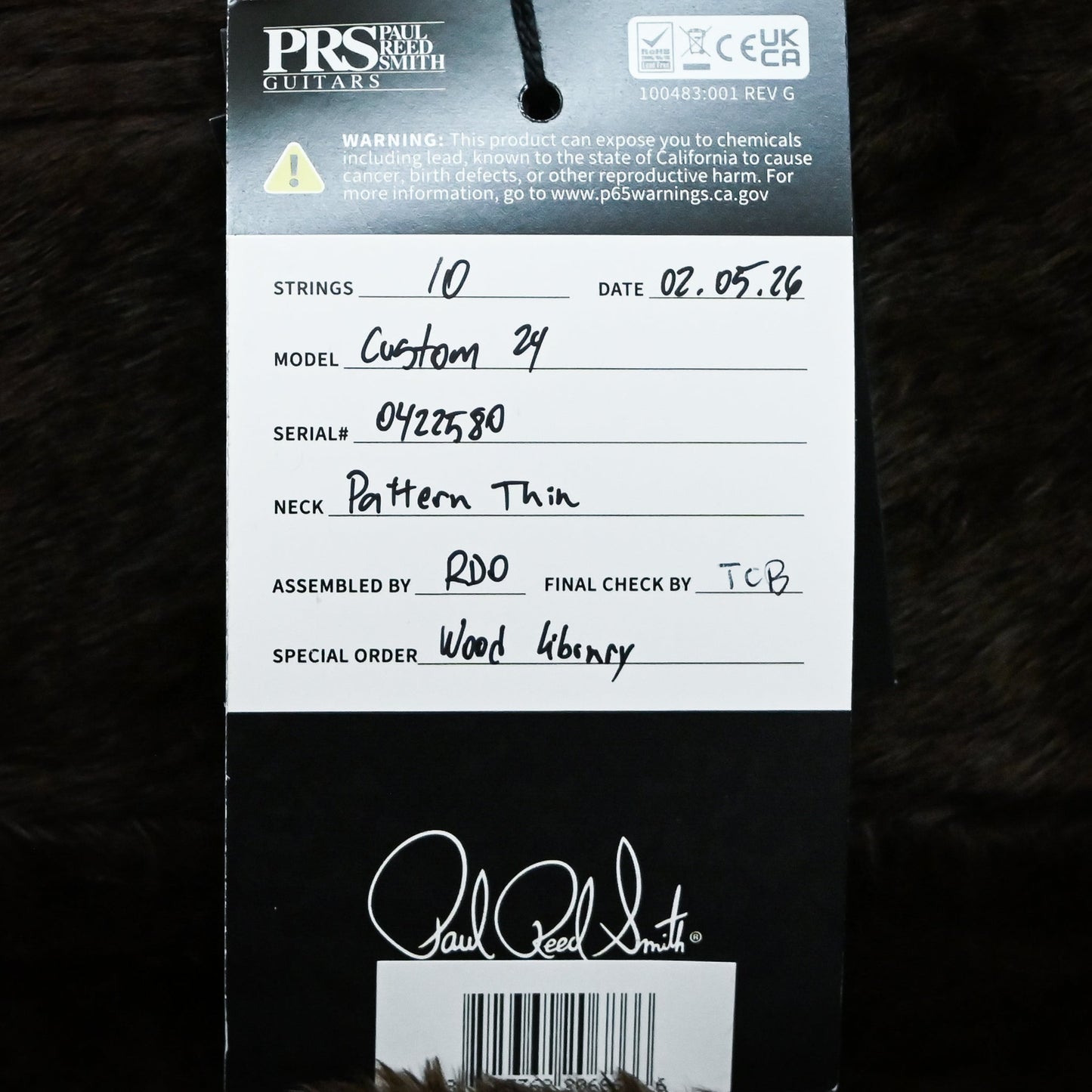PRS Custom 24 Wood Library w/ 10-Top, Brazilian Rosewood, & McCarty III Pickups- Faded Blue Jean 2026 (0422580)