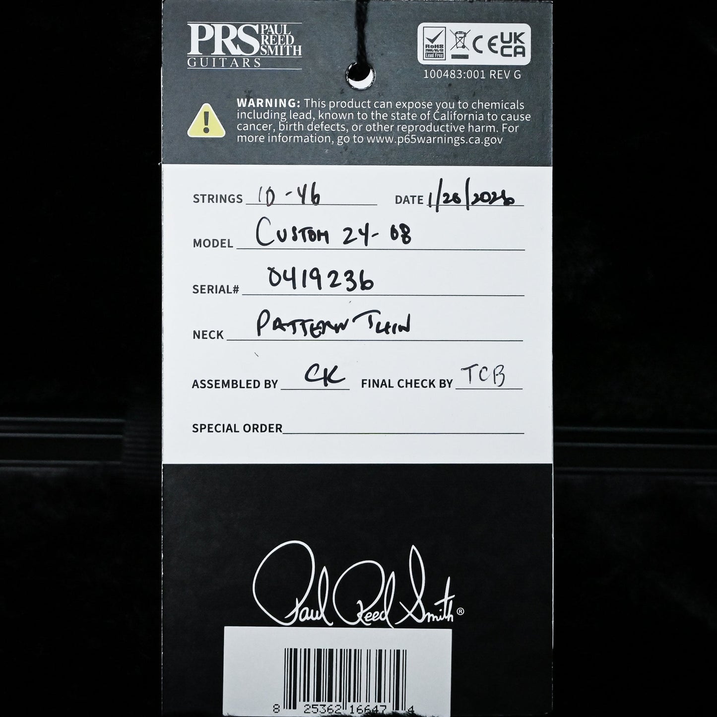 PRS Custom 24-08 Electric Guitar- Black Gold Wraparound Burst 2025 (0419236)
