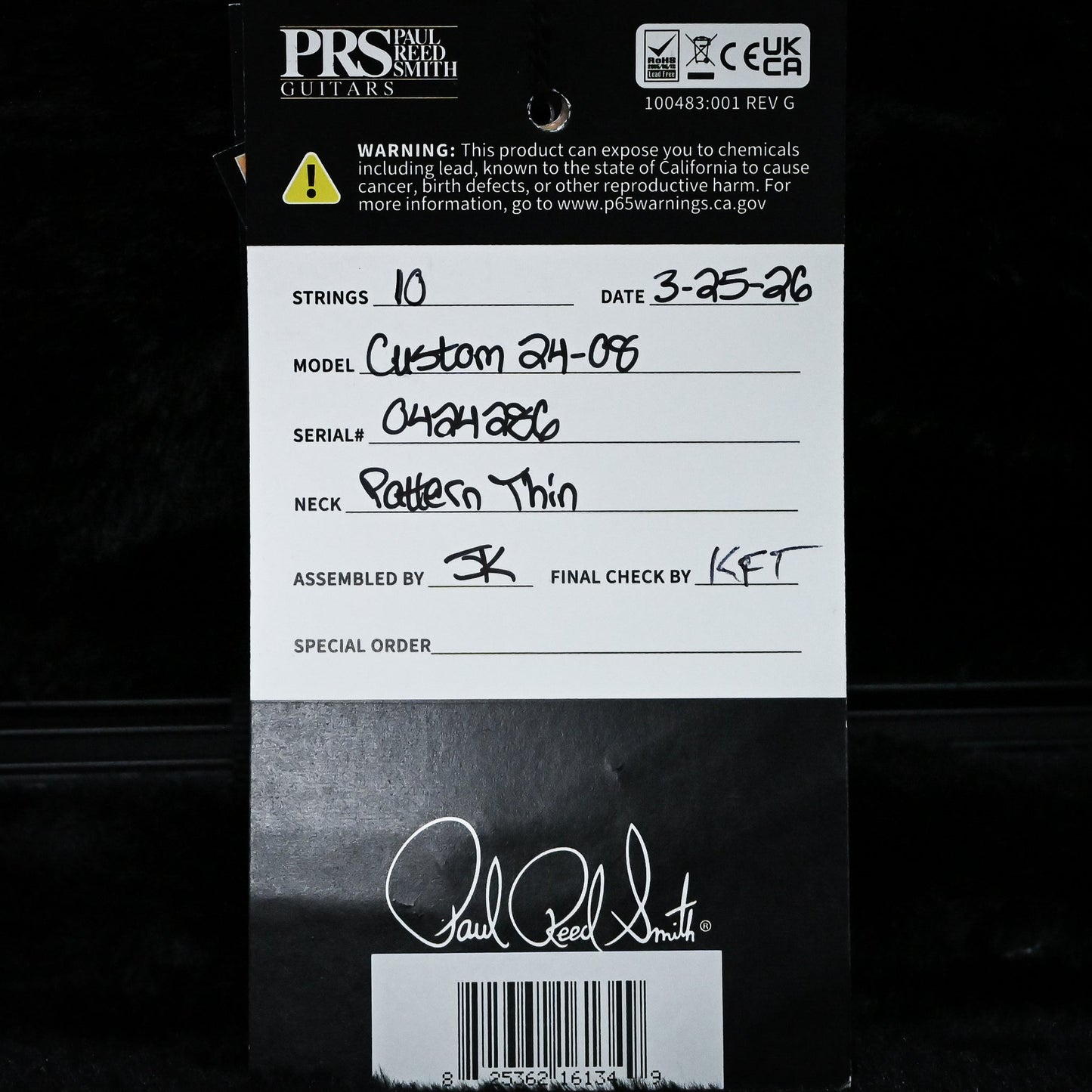 PRS Custom 24-08 Electric Guitar- Custom Color 2026 (0424286)