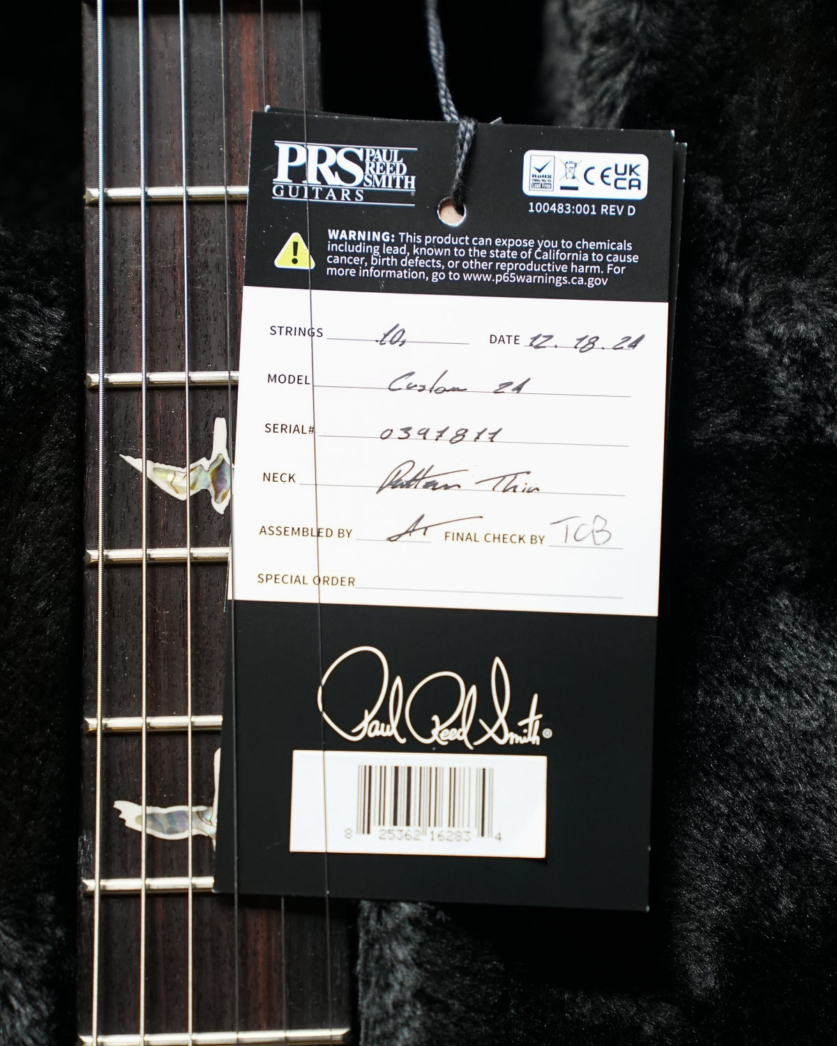 PRS Custom 24 - Charcoal, Pattern Thin