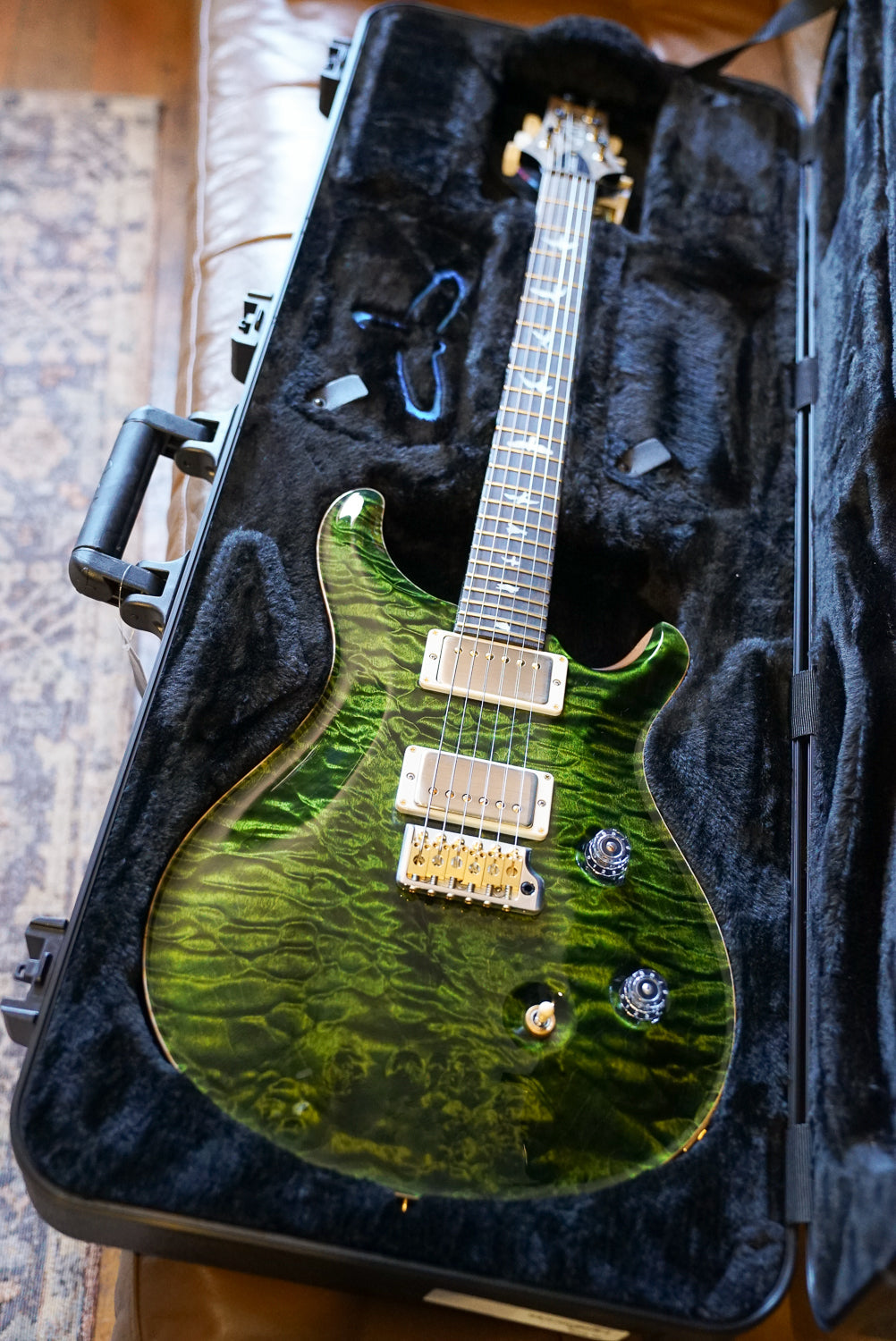 PRS Wood Library Custom 24, Quilt Maple 10 Top / Flame Maple Neck - Jade