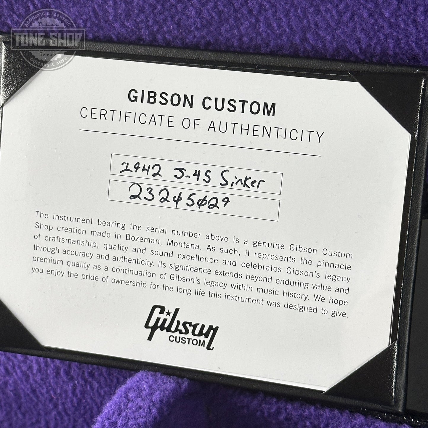 Gibson Custom Dealer Select 1942 J-45 Historic Sinker Mahogany w/case 23205029
