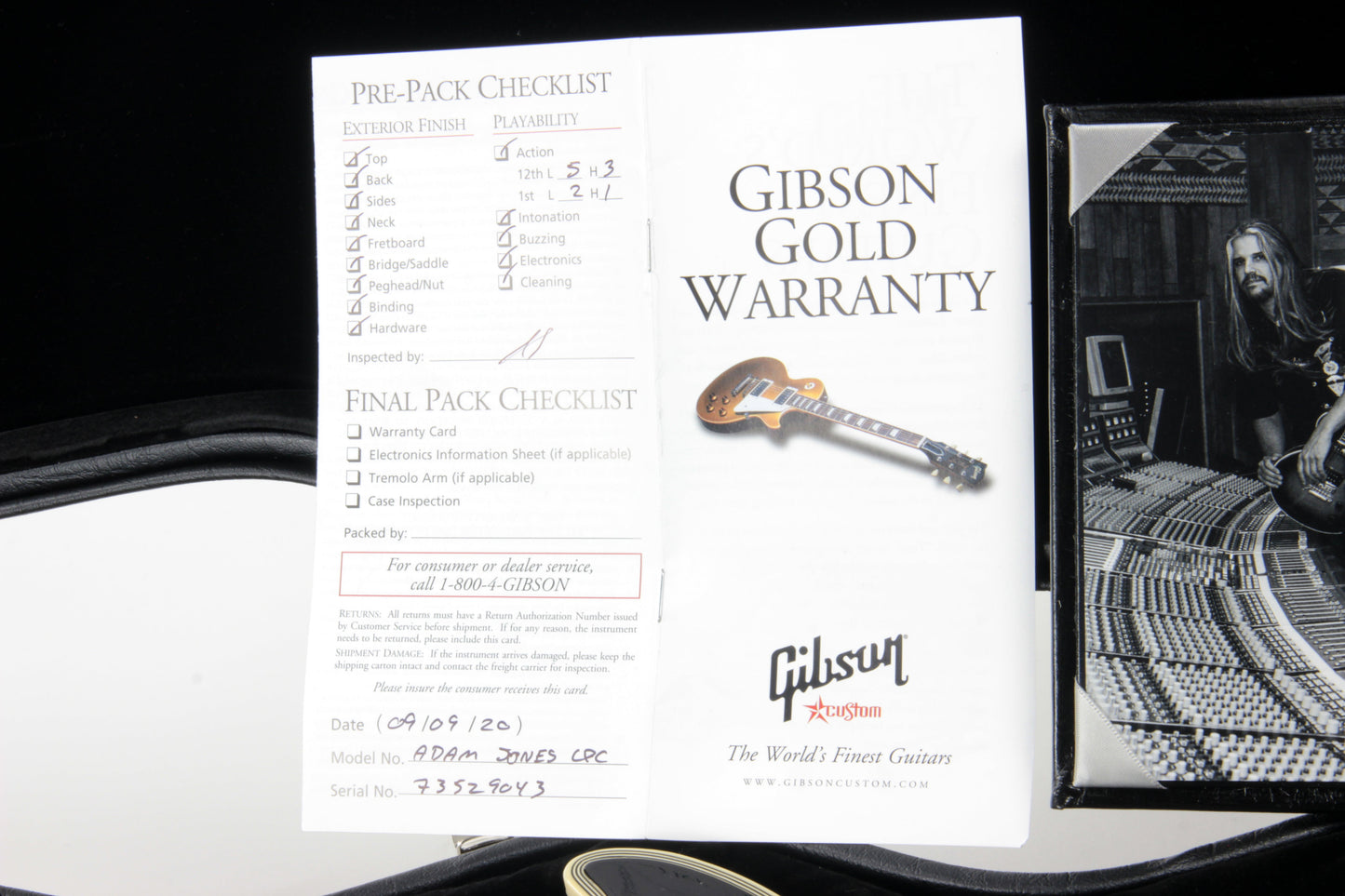 2020 Gibson Custom Shop VOS ADAM JONES 1979 Les Paul Silverburst Signature Model
