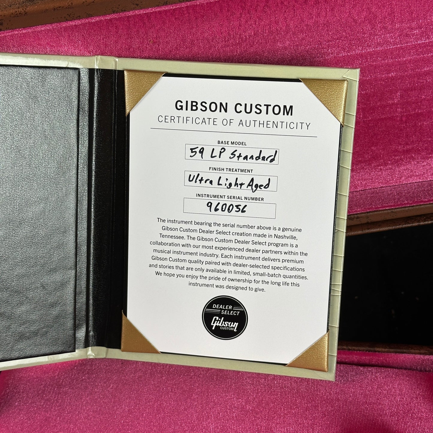 Gibson Custom Dealer Select 1959 Les Paul Standard Golden Poppy Ultra Light Aged w/case 960056