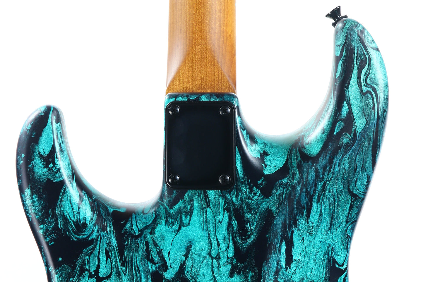 2023 James Tyler USA Studio Elite HD - Black Shmear w/ Turquoise Tint. Matching Dots, Roasted Neck!