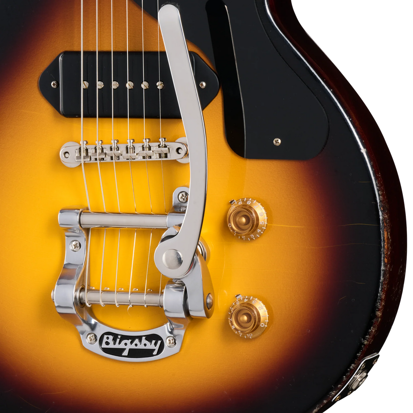 Gibson Custom 1957 Les Paul Junior Reissue with Bigsby, Light Aged, Vintage Sunburst