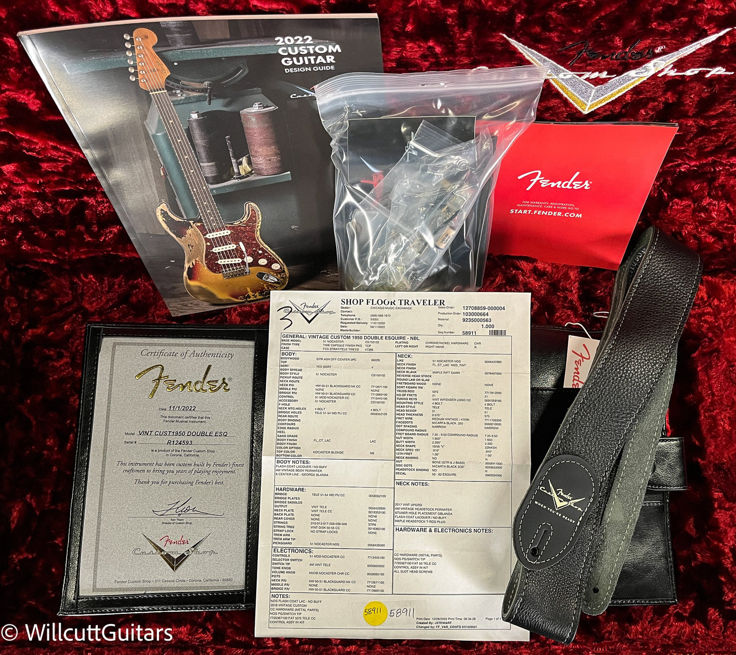 Fender Custom Shop Vintage Custom 1950 Double Esquire Nocaster Blonde (593)