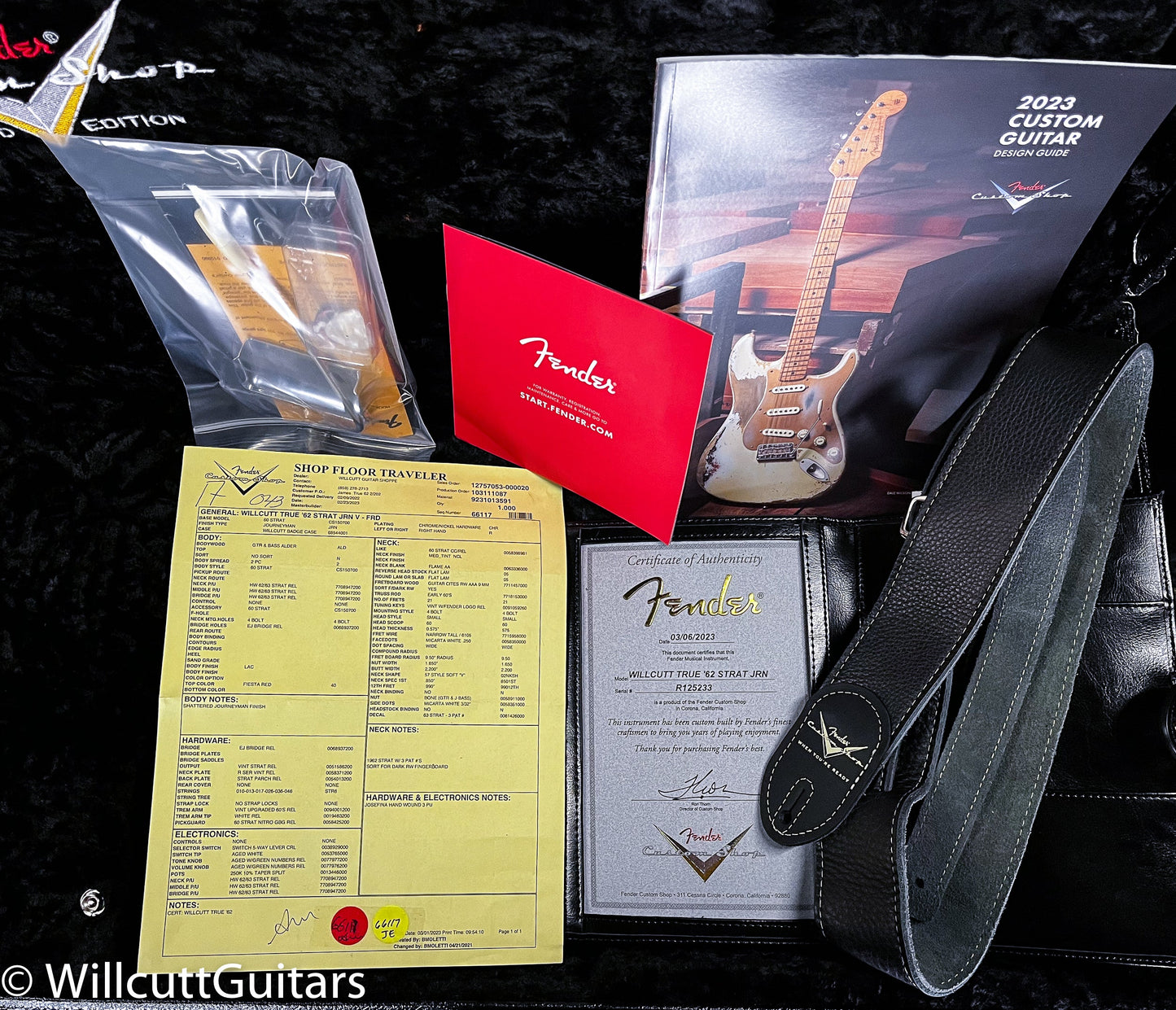 Fender Custom Shop Willcutt True '62 Stratocaster Journeyman Relic Fiesta Red Josephina Handwound 57 Soft V (233)