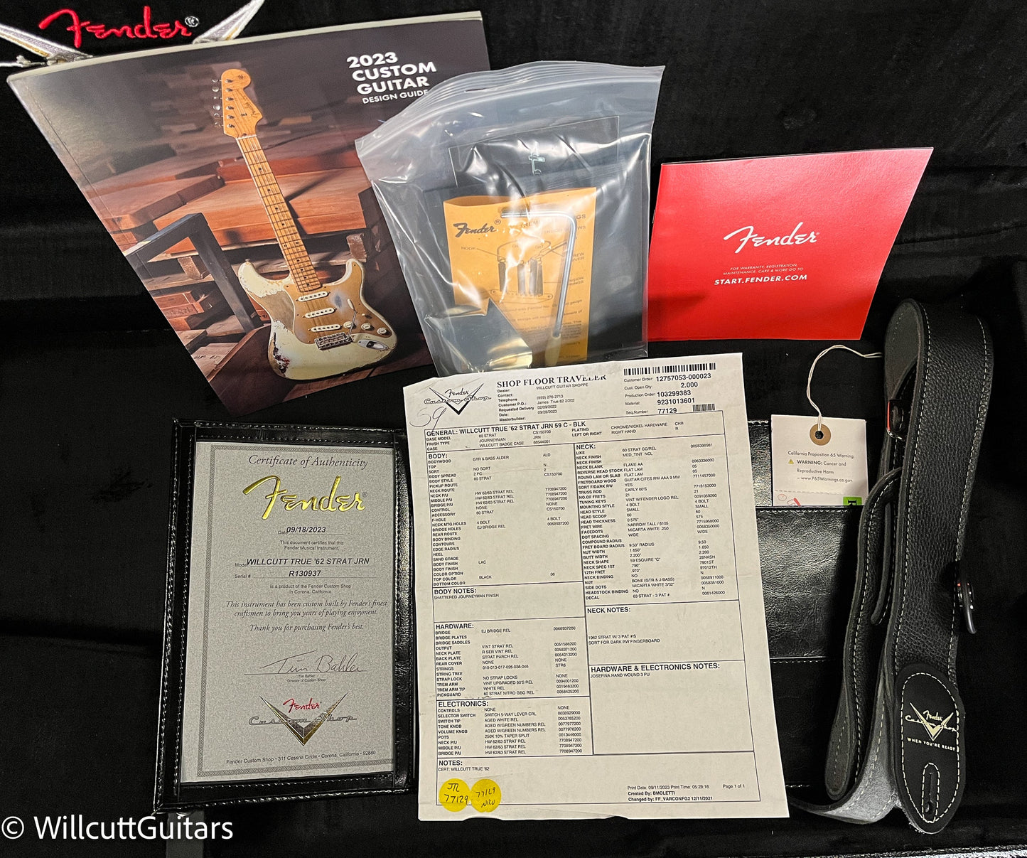 Fender Custom Shop Willcutt True '62 Stratocaster Journeyman Relic Black 59 C (937)