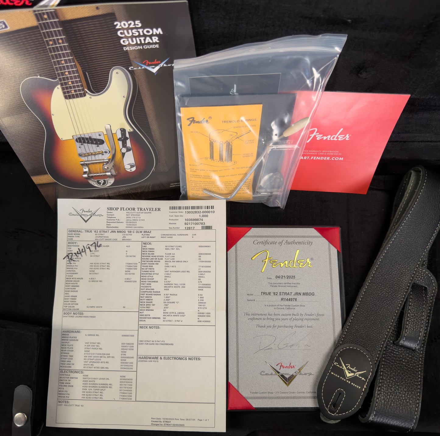 Fender Custom Shop True '62 Strat Journeyman Relic Masterbuilt Dennis Galuszka Olympic White Brazilian '59 C (976)