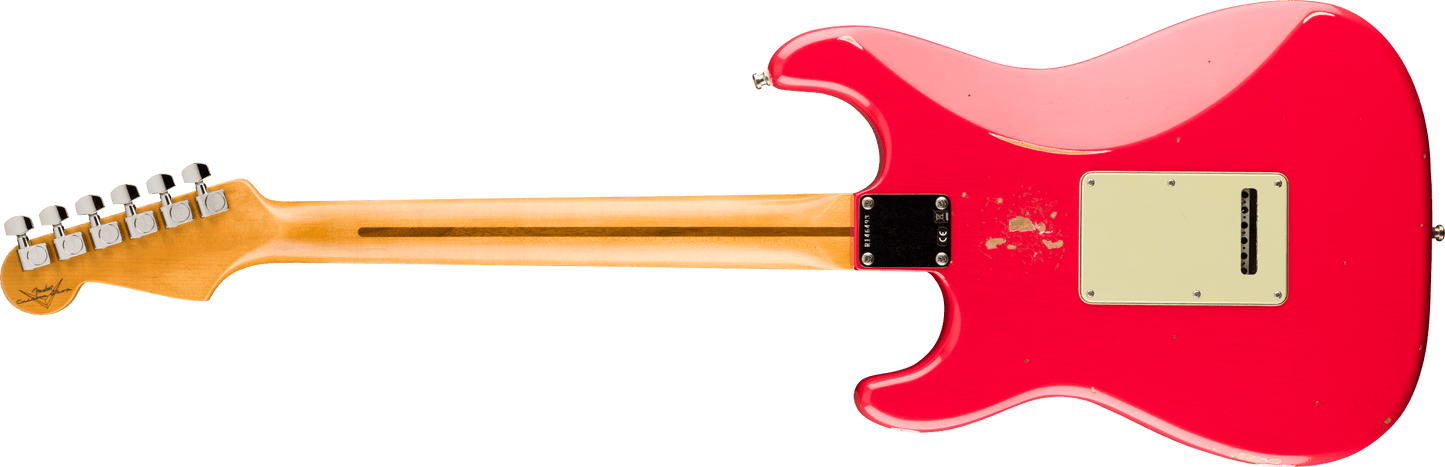 Fender Custom Deluxe HB S-1 Strat Relic with Closet Classic Hardware, 3A Rosewood Fingerboard, Aged Fiesta Red