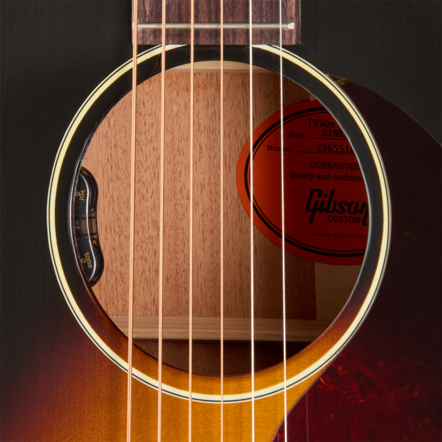 Gibson Custom J-45 50s Sinker Mahogany with HiFi, VOS, Vintage Sunburst