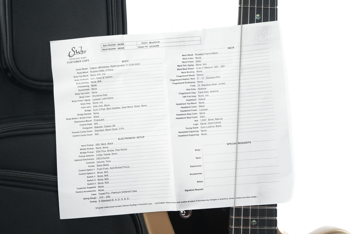 Suhr Classic Custom JM Antique Shoreline Gold