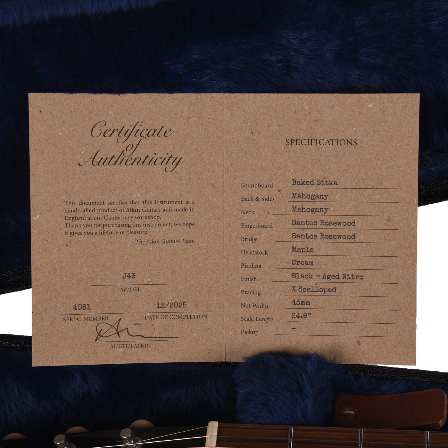 Atkin J43 Baked Sitka/Mahogany Aged Black All Over
