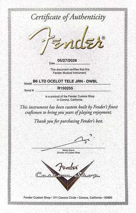 Fender Custom Shop Limited Edition Ocelot Telecaster Journeyman Relic - Dirty White Blonde