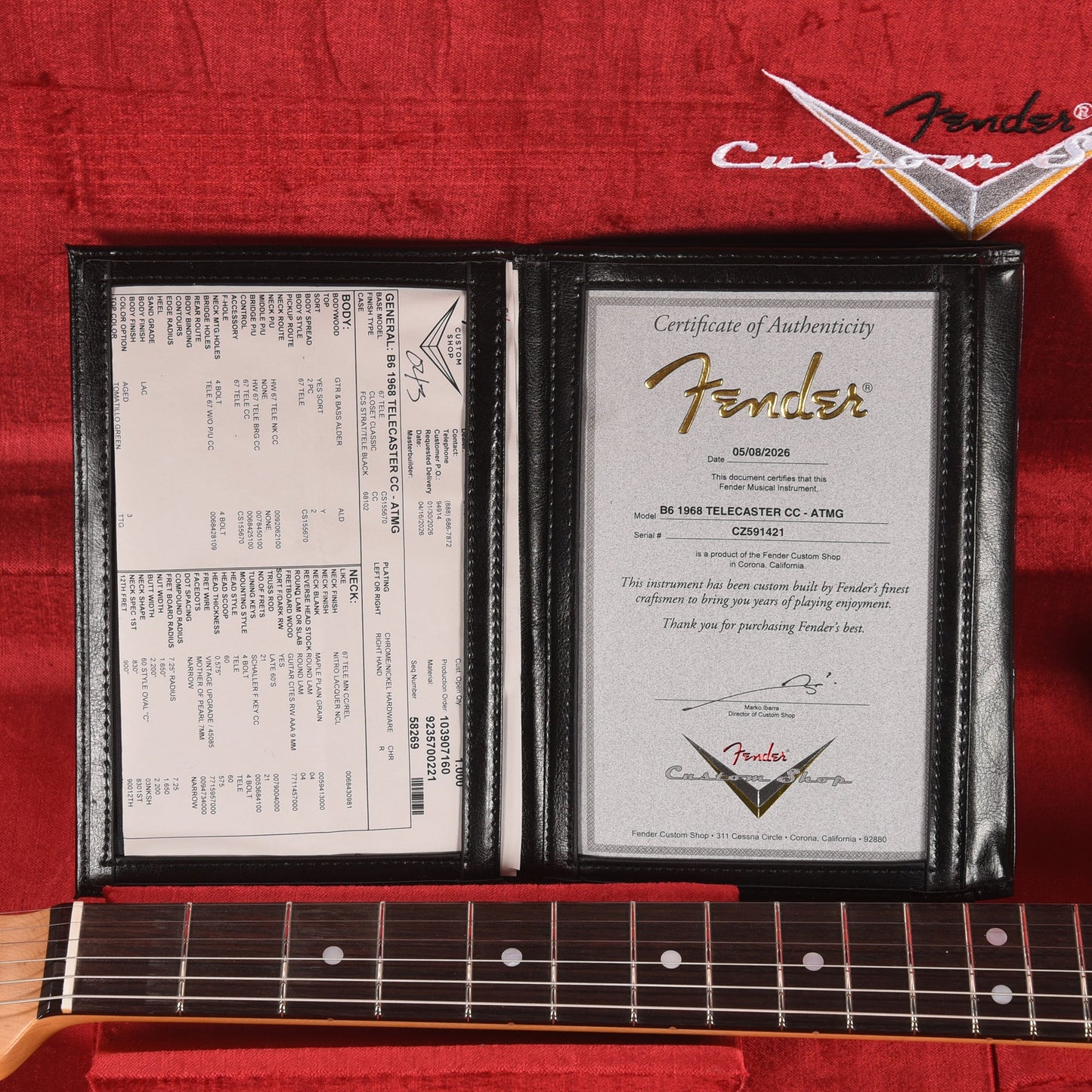 Fender Custom Shop 2026 Time Machine 1968 Telecaster Closet Classic Aged Tomatillo Green