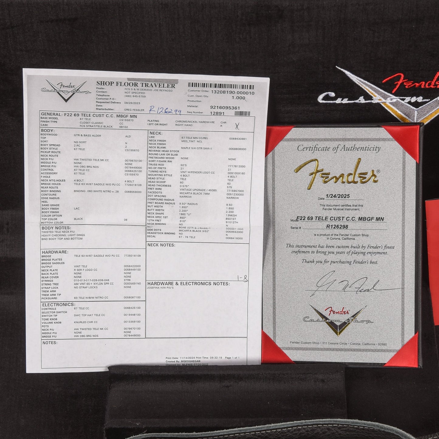 Fender Custom Shop '69 Reissue Custom Telecaster CC Master Built by Greg Fessler Black 2025