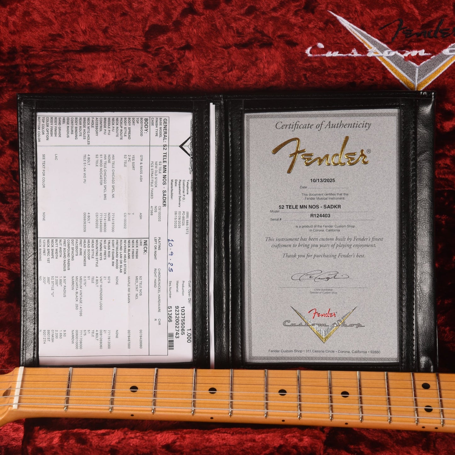 Fender Custom Shop 1952 Telecaster "Chicago Special" NOS Super Aged Dakota Red