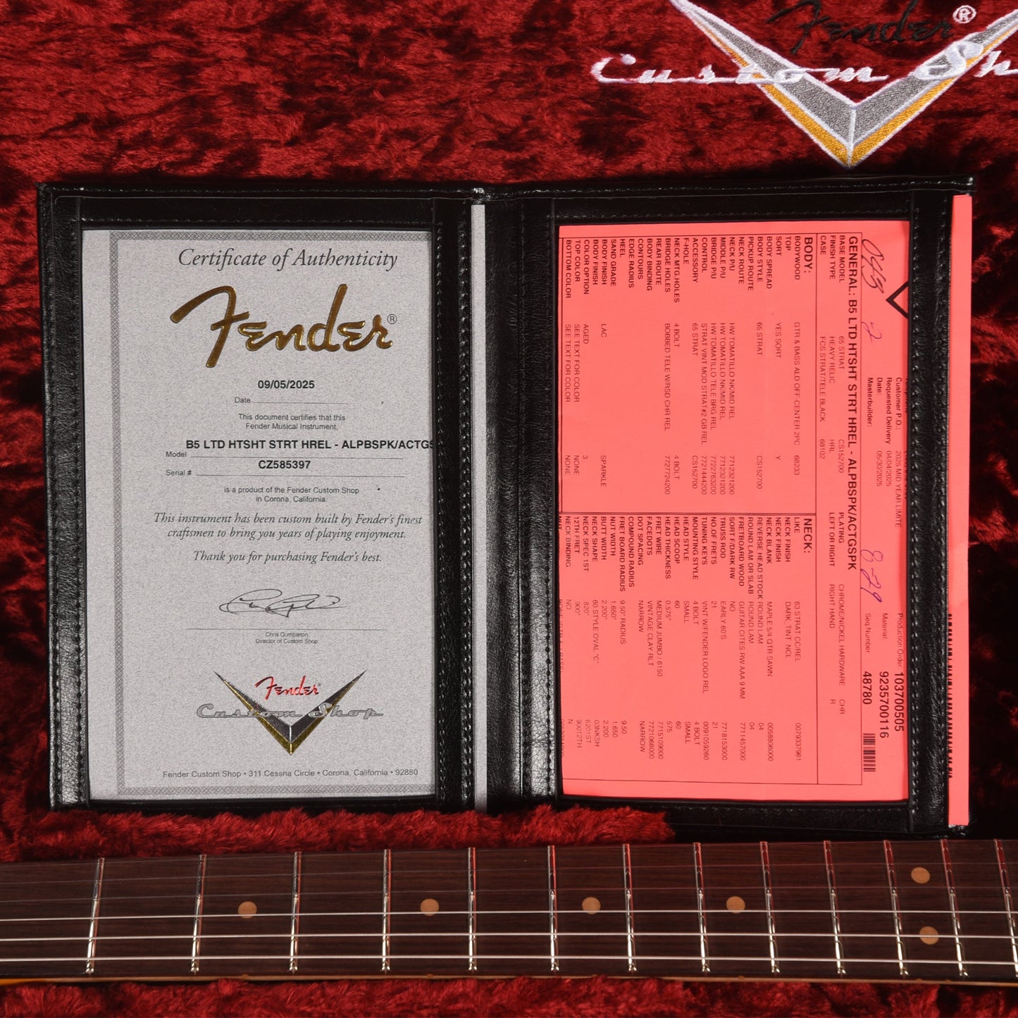 Fender Custom Shop Limited Edition Hotshot Stratocaster Aged Lake Placid Blue Sparkle over Aged Candy Tangerine Sparkle Heavy Relic