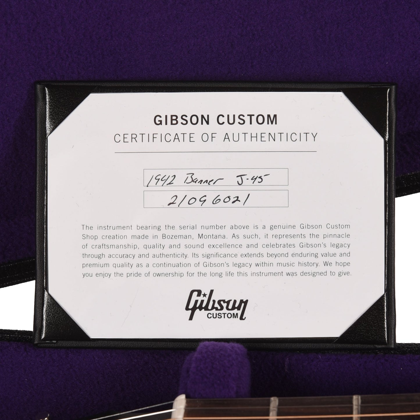Gibson Custom Shop Historic Reissue 1942 Banner J-45 Vintage Sunburst