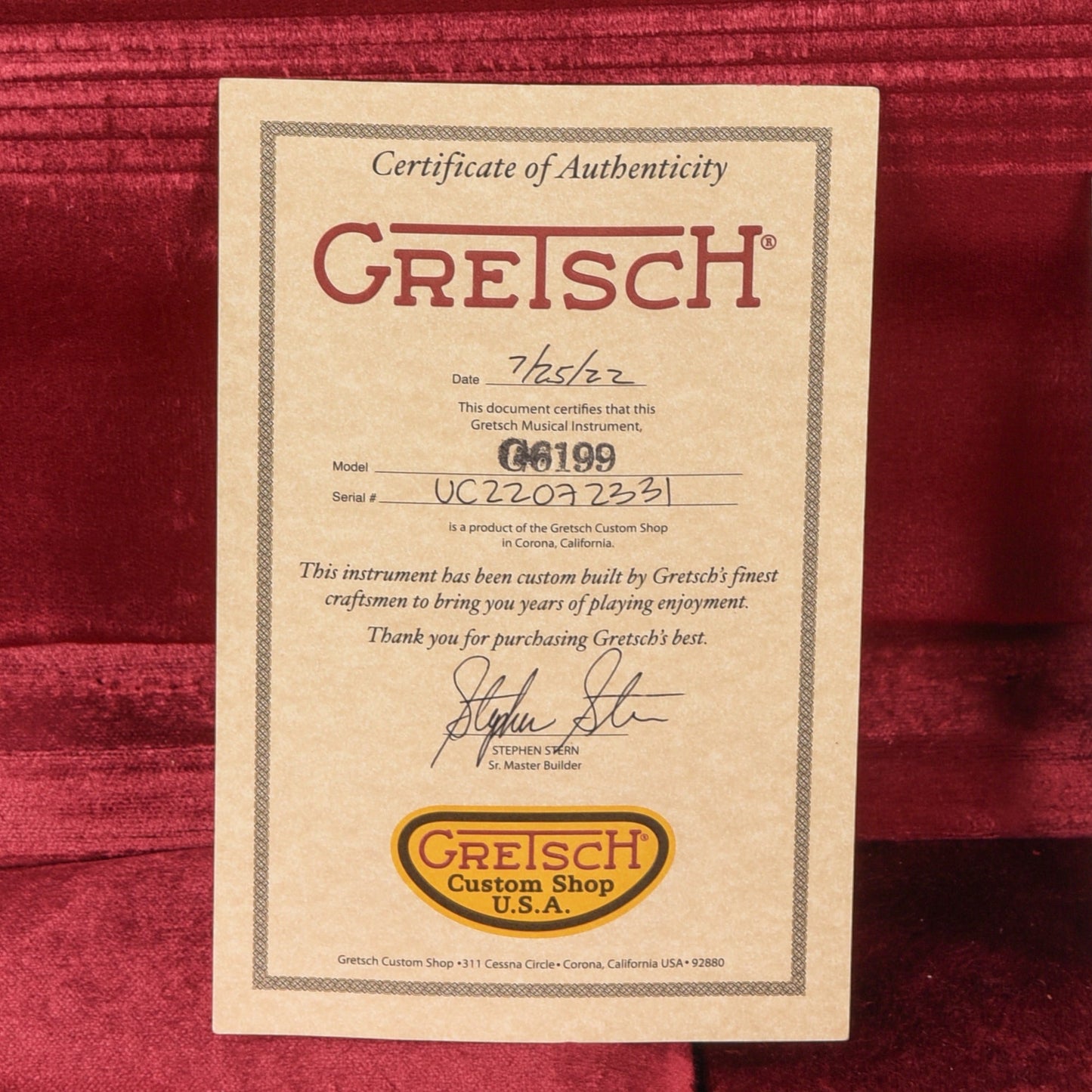 Gretsch Custom Shop Stephen Stern Masterbuilt Korina Caddy Bo Relic w/Brazilian Rosewood Fretboard Natural 2022