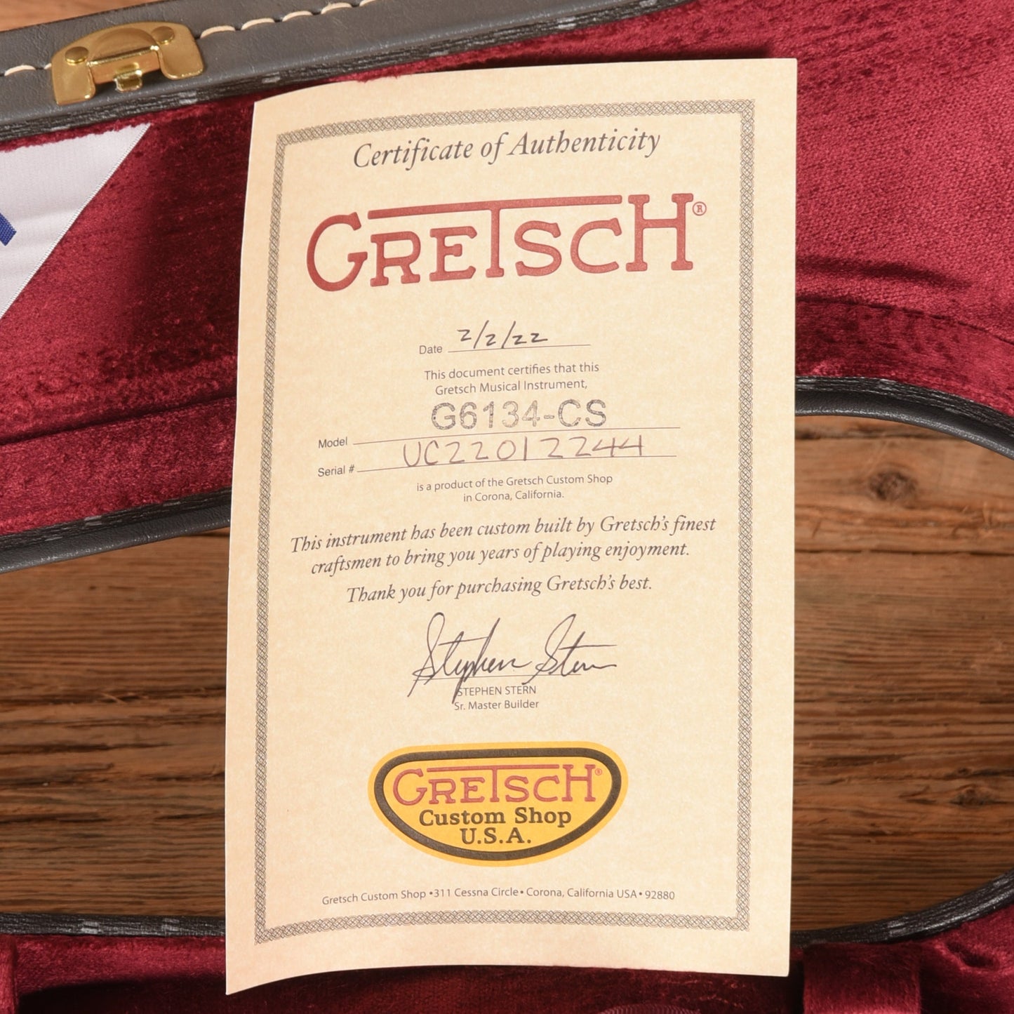 Gretsch Custom Shop Stephen Stern Masterbuilt G6134-CS Penguin Natural 2022 - Zac Brown