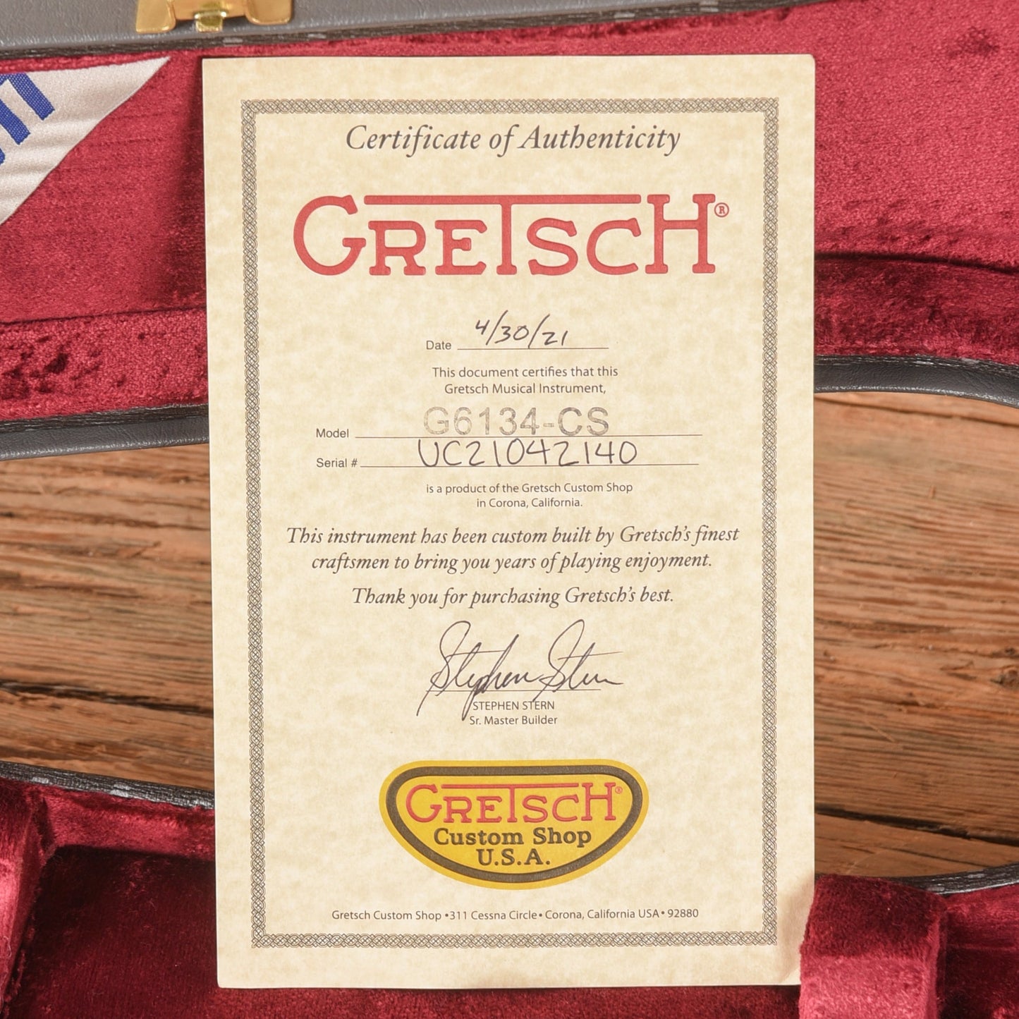 Gretsch Custom Shop Stephen Stern Masterbuilt G6134-CS Red Sparkle 2021 - Zac Brown