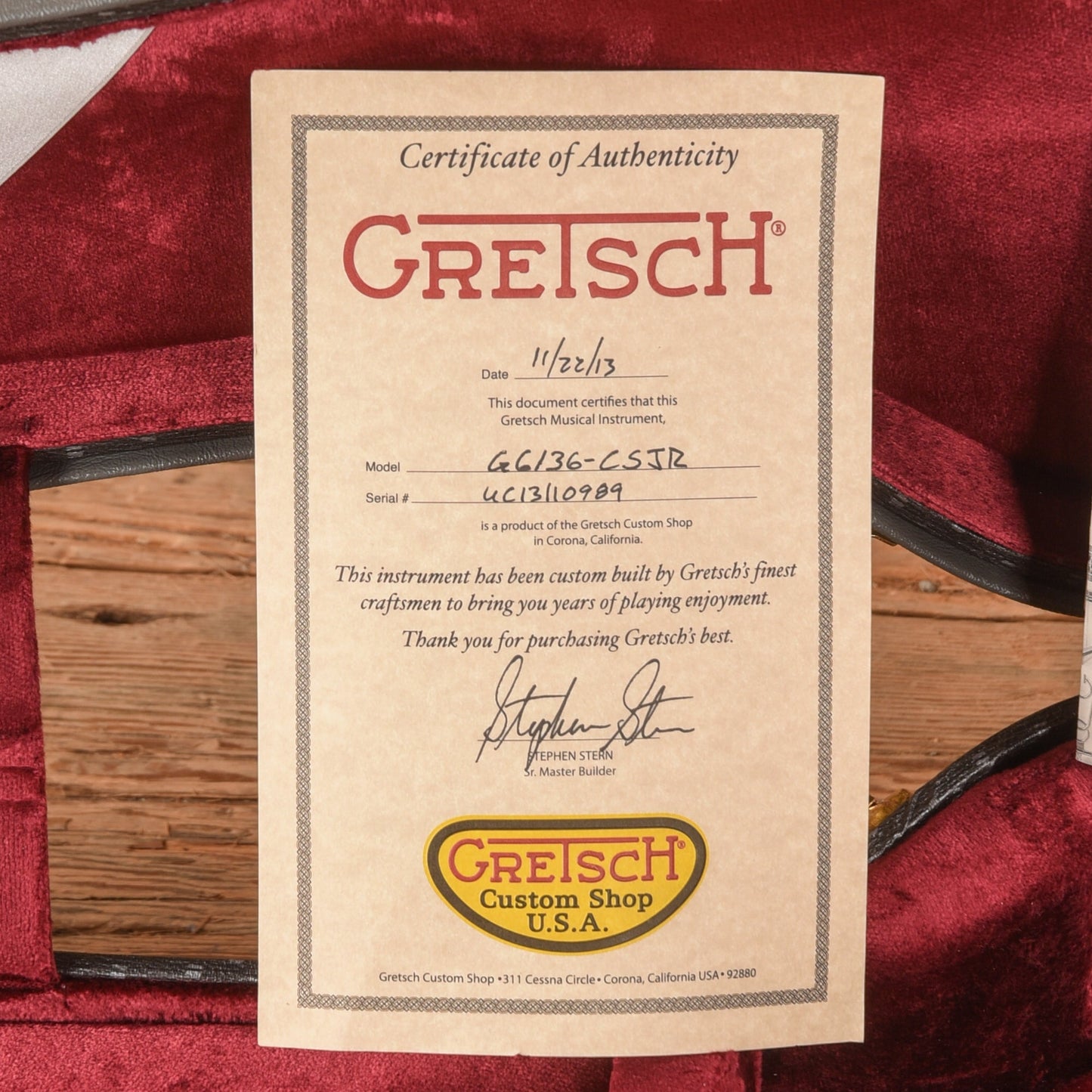Gretsch Custom Shop Stephen Stern Masterbuilt G6136-CS JR Falcon White 2013 - Zac Brown