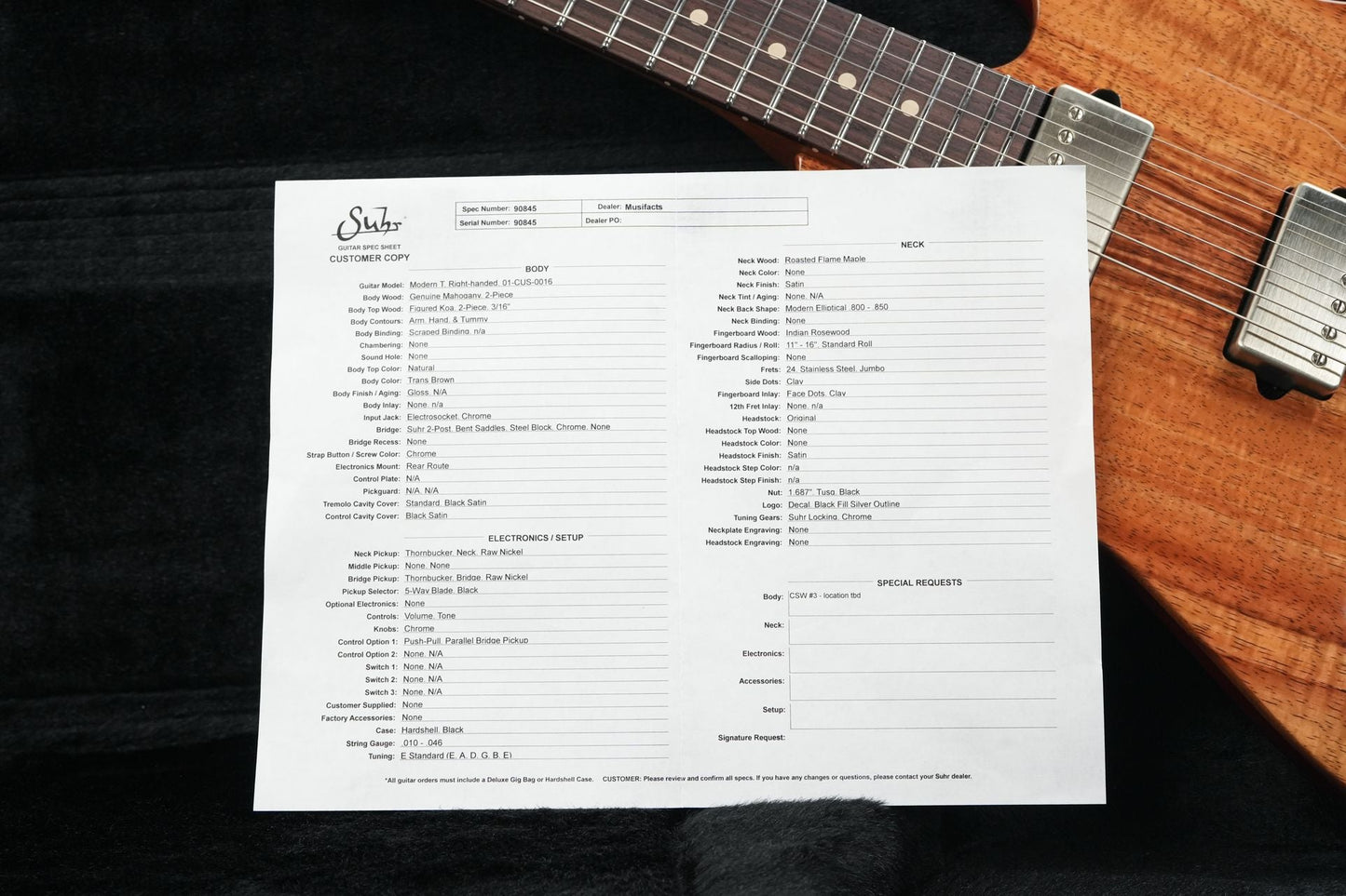 Suhr Custom Modern T Figured Koa