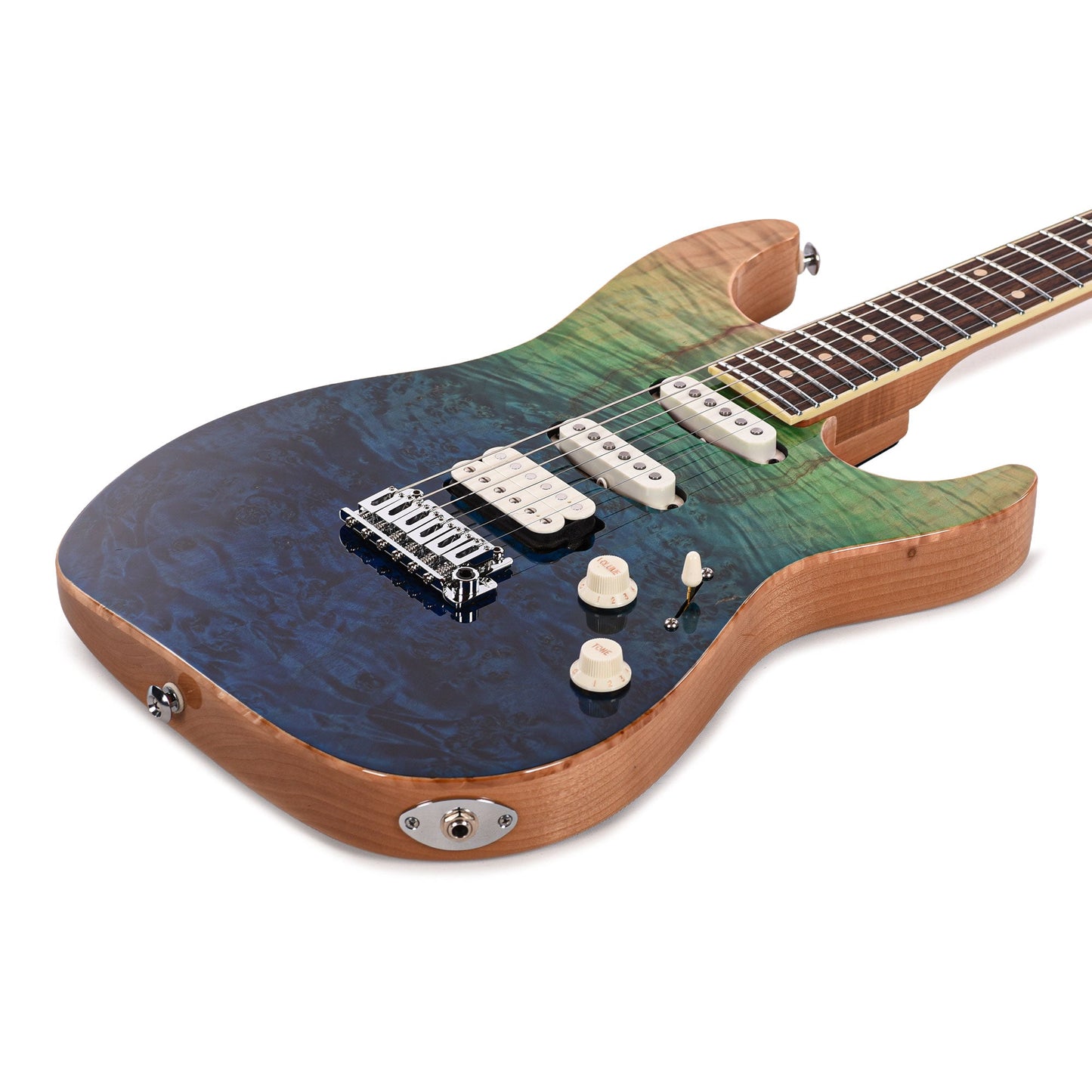 Suhr Custom Standard Aqua Blue Gradient w/CME-Selected Burl Maple Top
