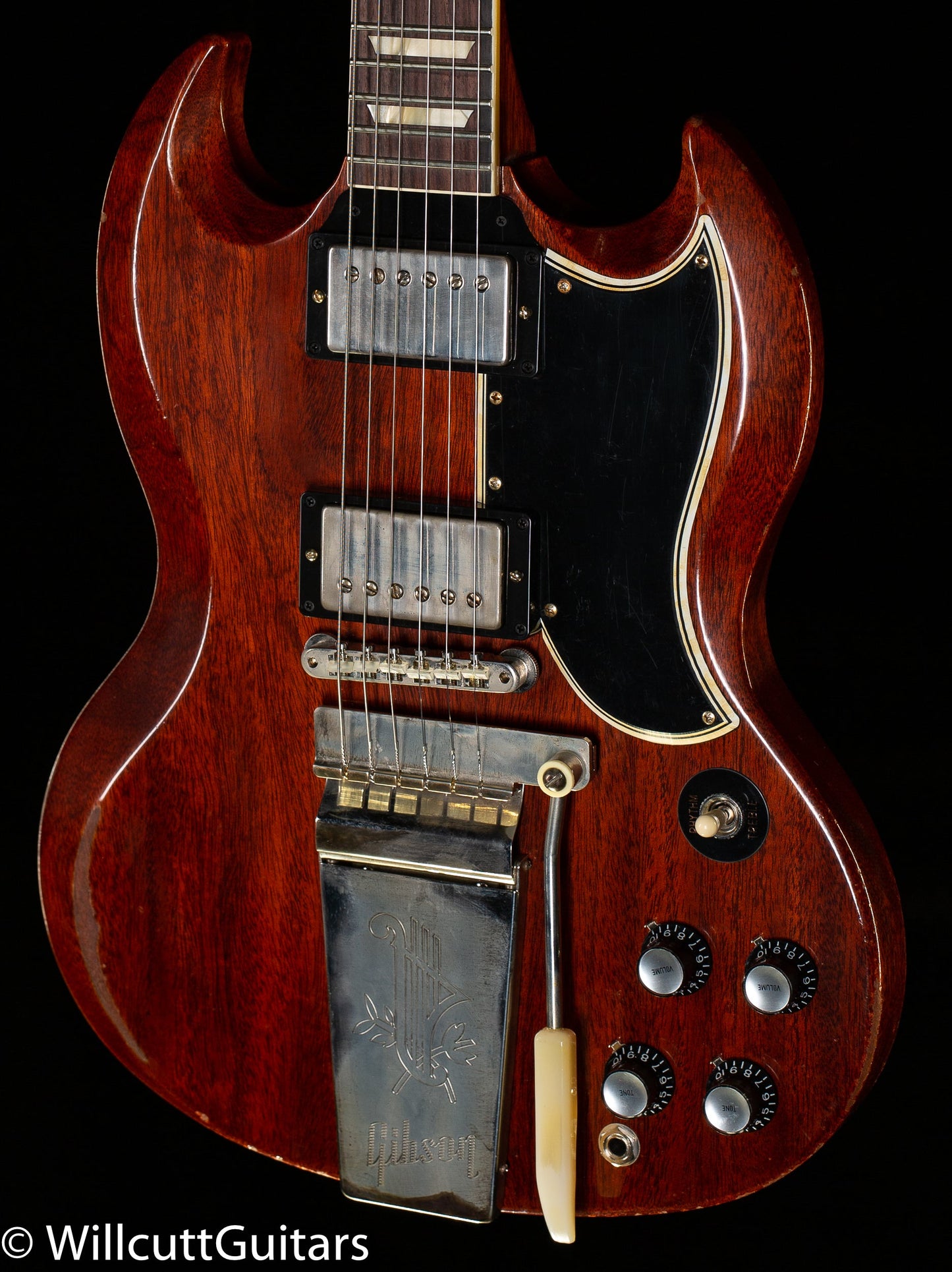 Gibson Custom Shop Murphy Lab 1964 SG Standard Reissue w/ Maestro Vibrola Faded Cherry Heavy Aged