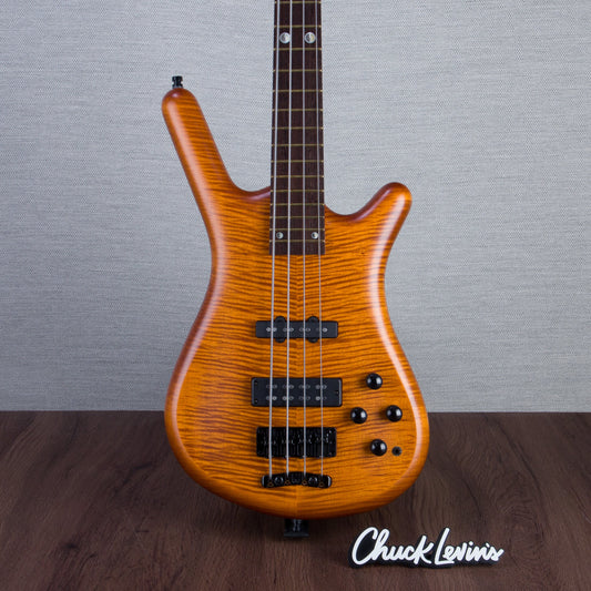 Warwick Limited Edition Pro Series Steametter 4-String Electric Bass Guitar - Special Amber Transparent Satin - #GPSG01025522