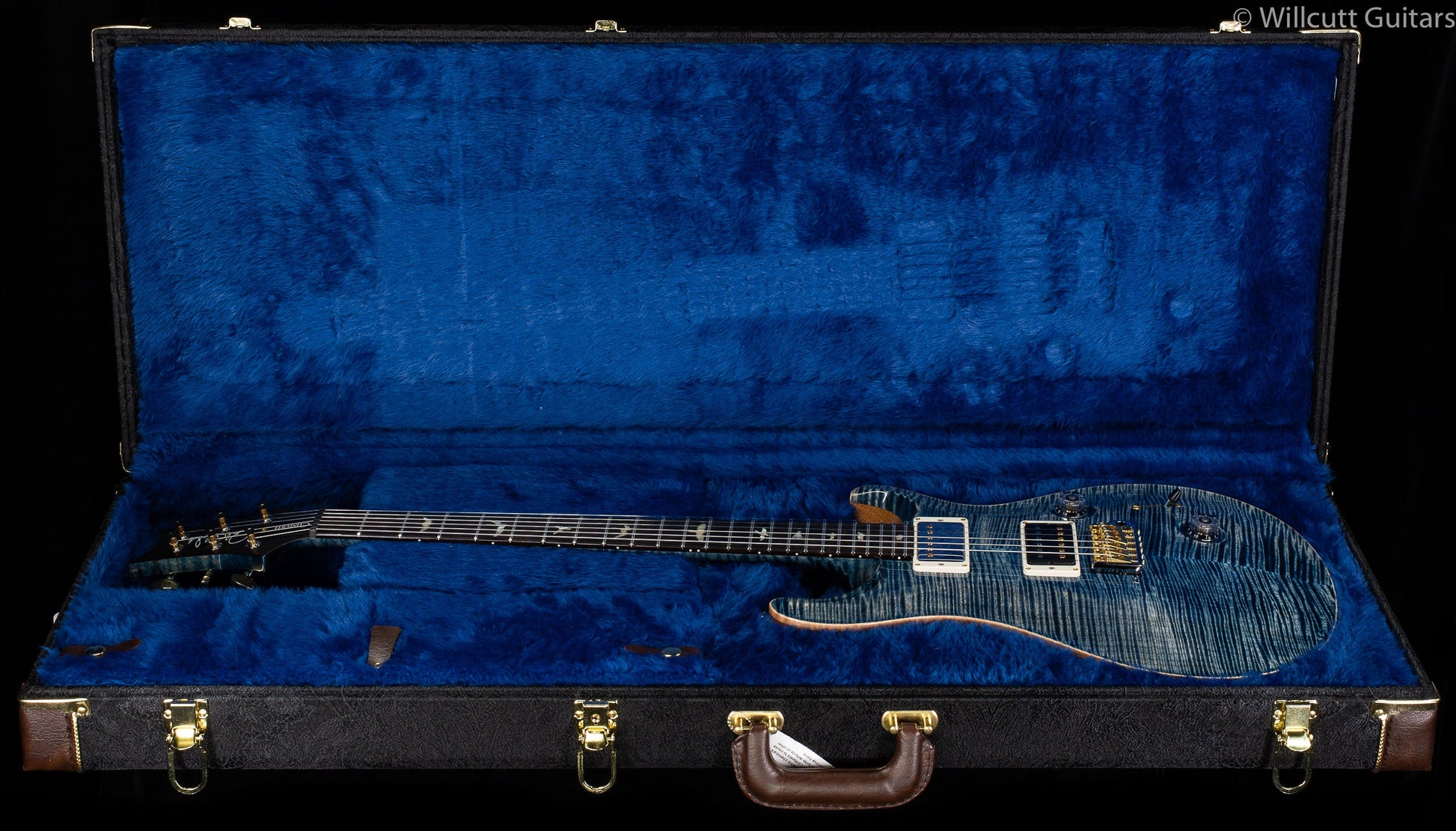 PRS Wood Library Custom 24 "Fatback" Faded Whale Blue Artist Top Flamed Maple Neck