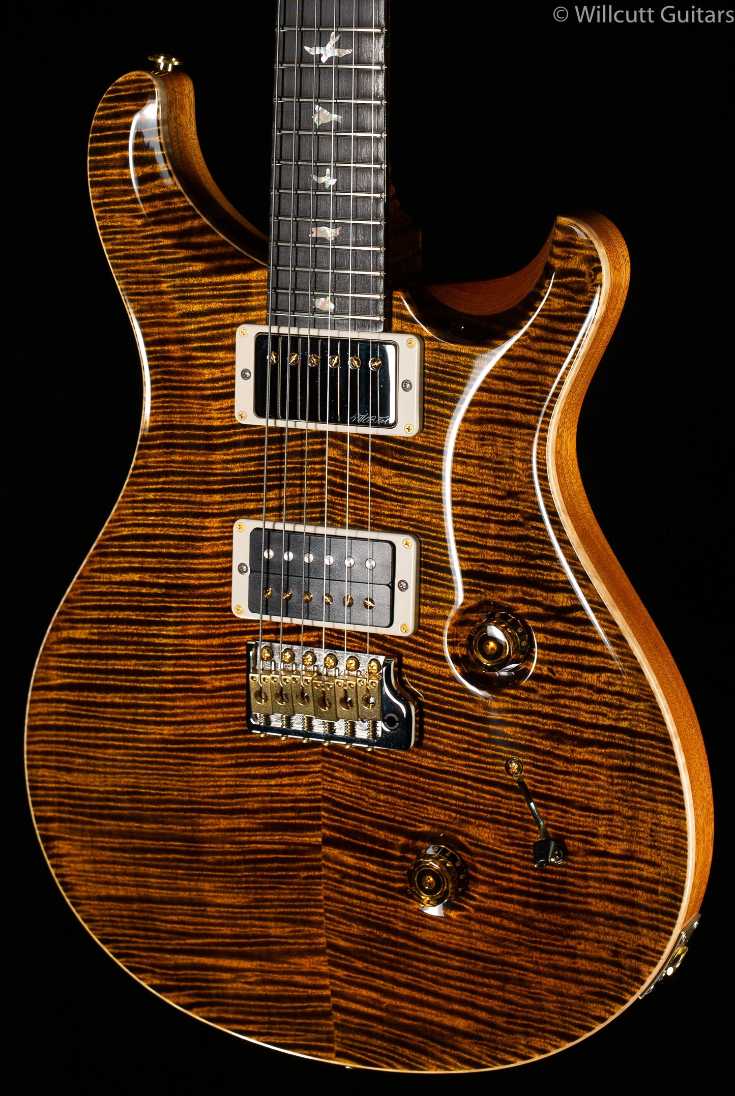 PRS Wood Library Custom 24 "Fatback" Yellow Tiger Artist Top Flamed Maple Neck