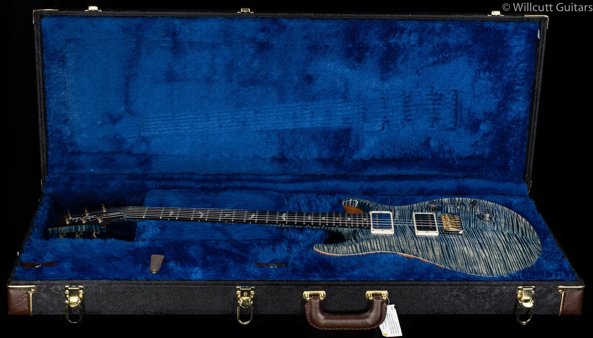 PRS Wood Library Custom 24 "Fatback" Faded Whale Blue Artist Top Flamed Maple Neck