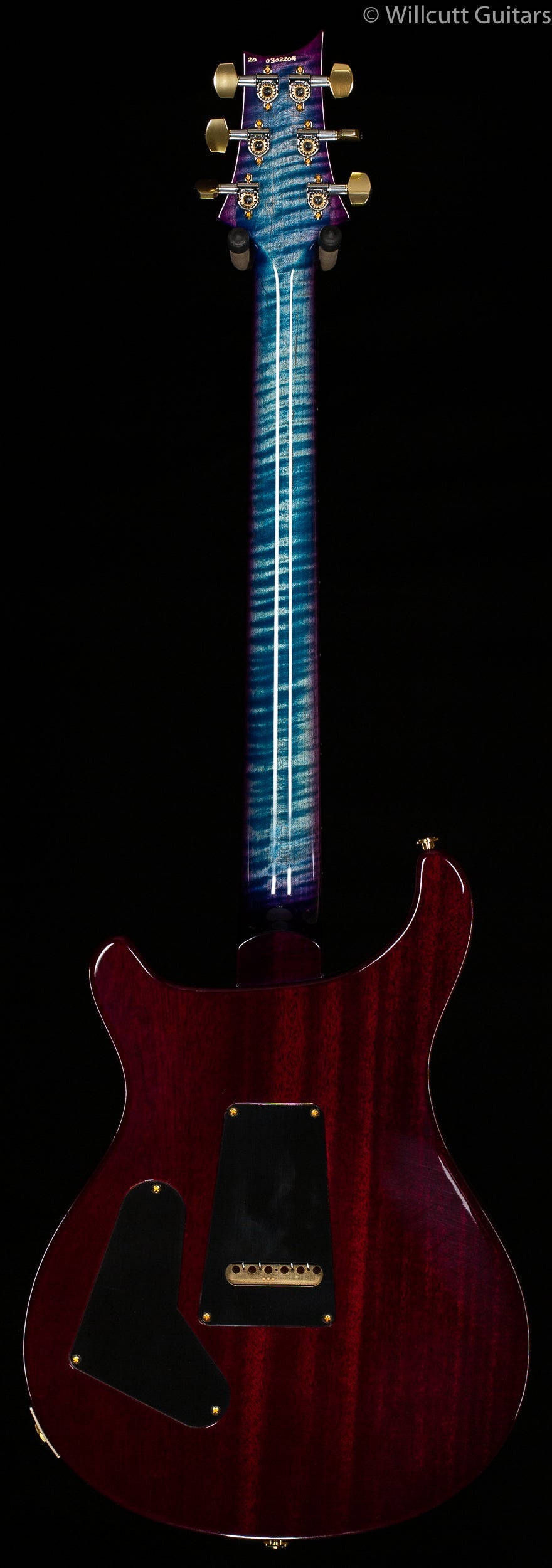 PRS Wood Library Custom 24 "Fatback" Faded Blue Purbleburst Artist Top Flamed Maple Neck
