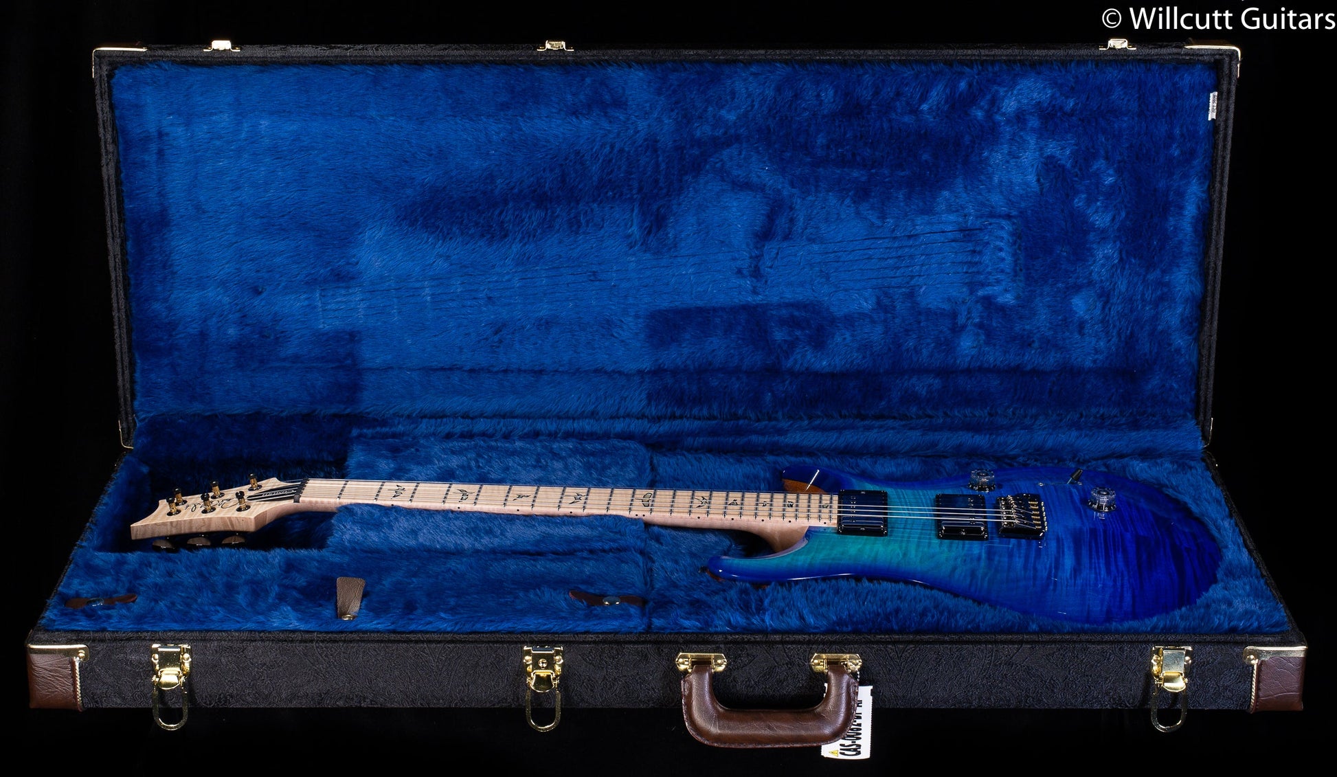 PRS Custom 24 10 Top Blue Fade Wrap Flame Maple Neck
