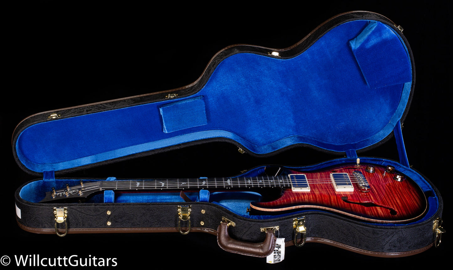 PRS Hollowbody II Piezo Wood Library Edition Blood Orange Smokeburst