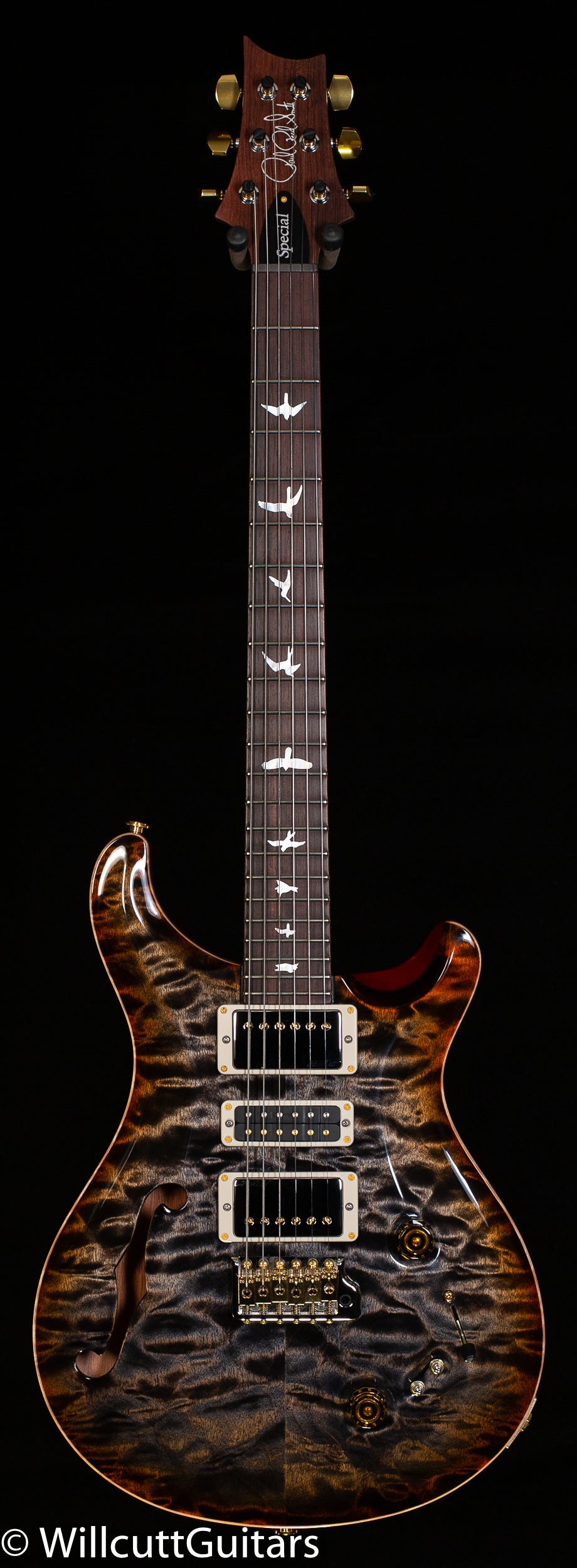 PRS Wood Library Special Semi-Hollow Burnt Maple Leaf Quilt Maple 10 Top